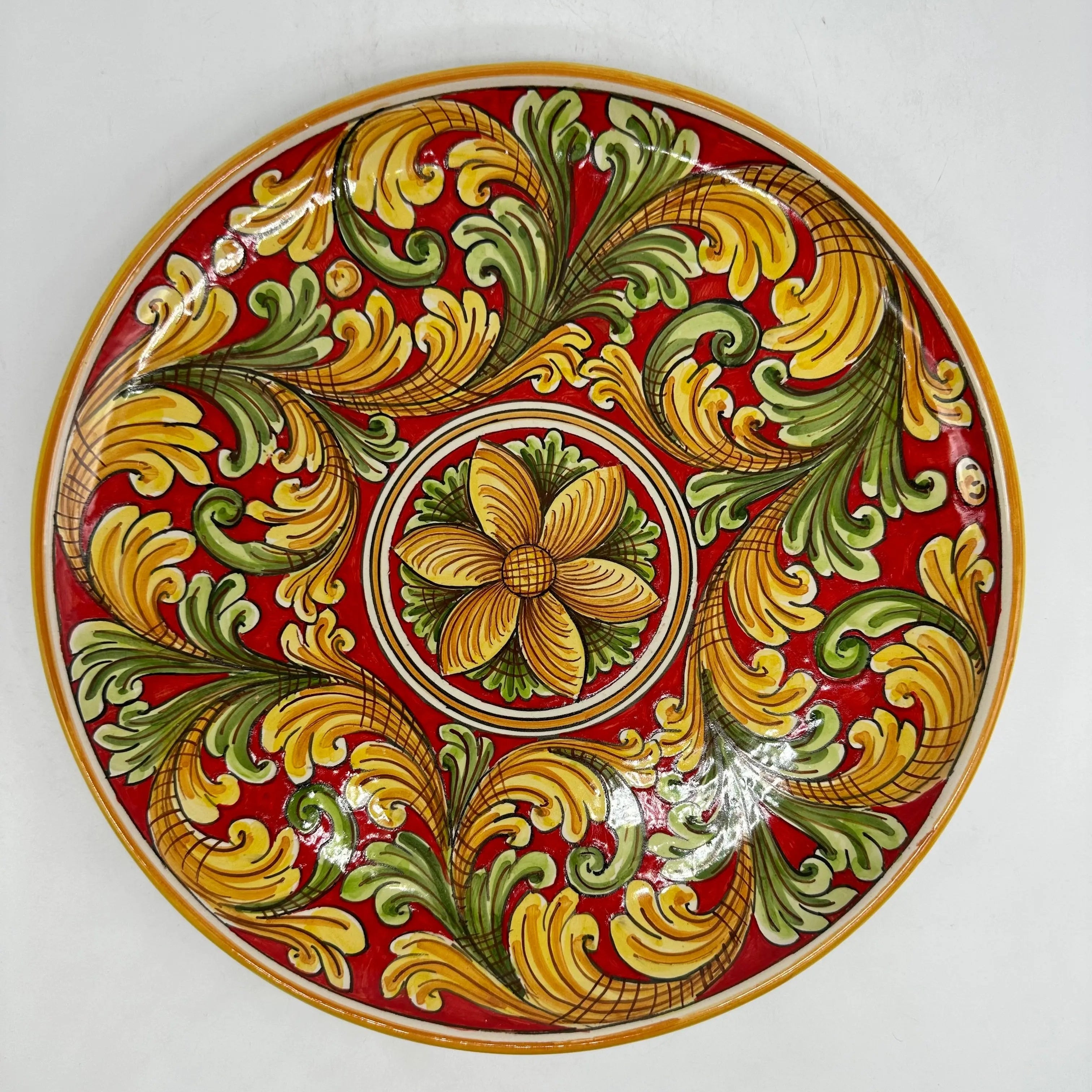Piatto Decorativo dipinto a mano diametro cm 30 Decoro n.24 DD CERAMICHE SICILIANE