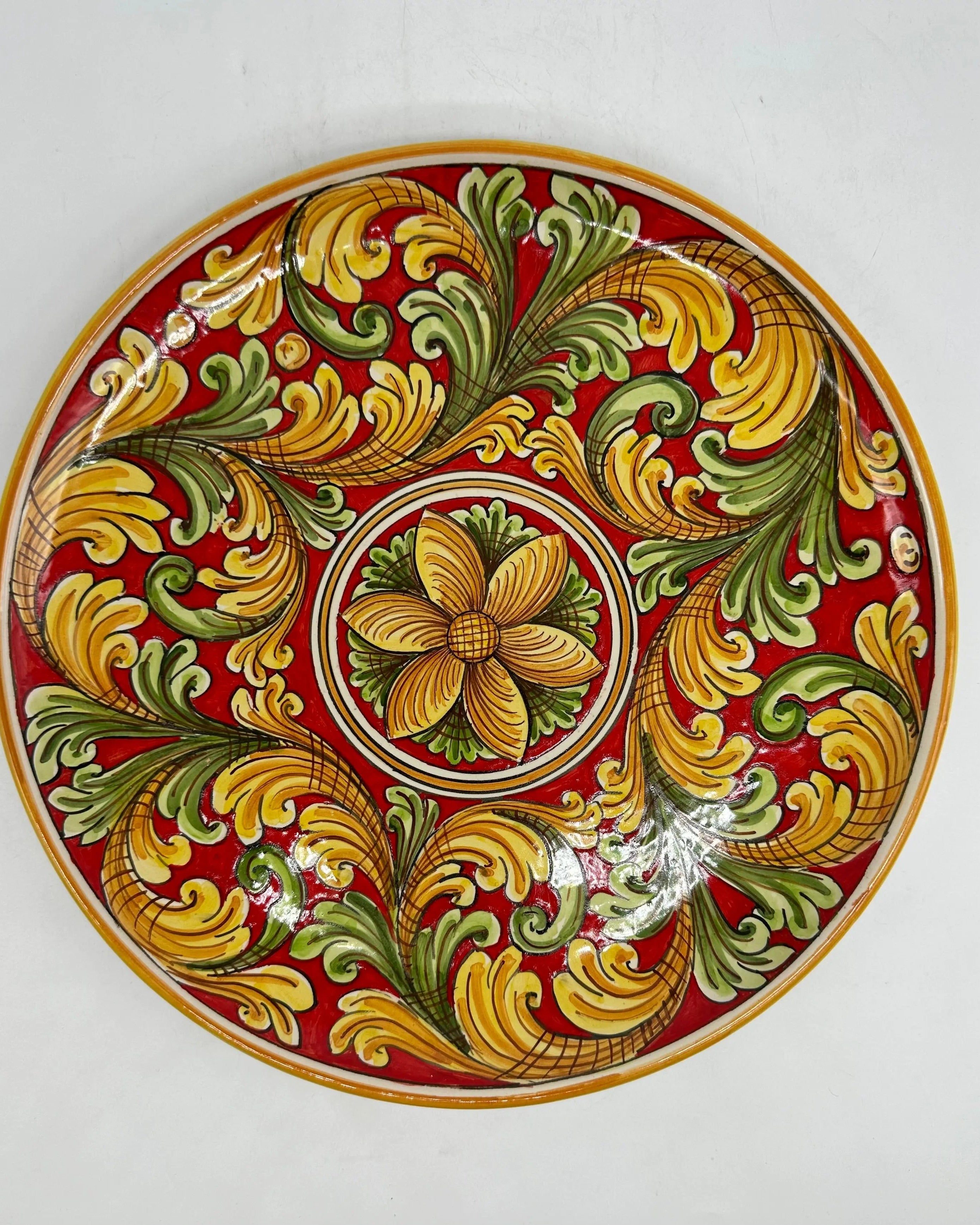 Piatto Decorativo dipinto a mano diametro cm 30 Decoro n.24 DD CERAMICHE SICILIANE