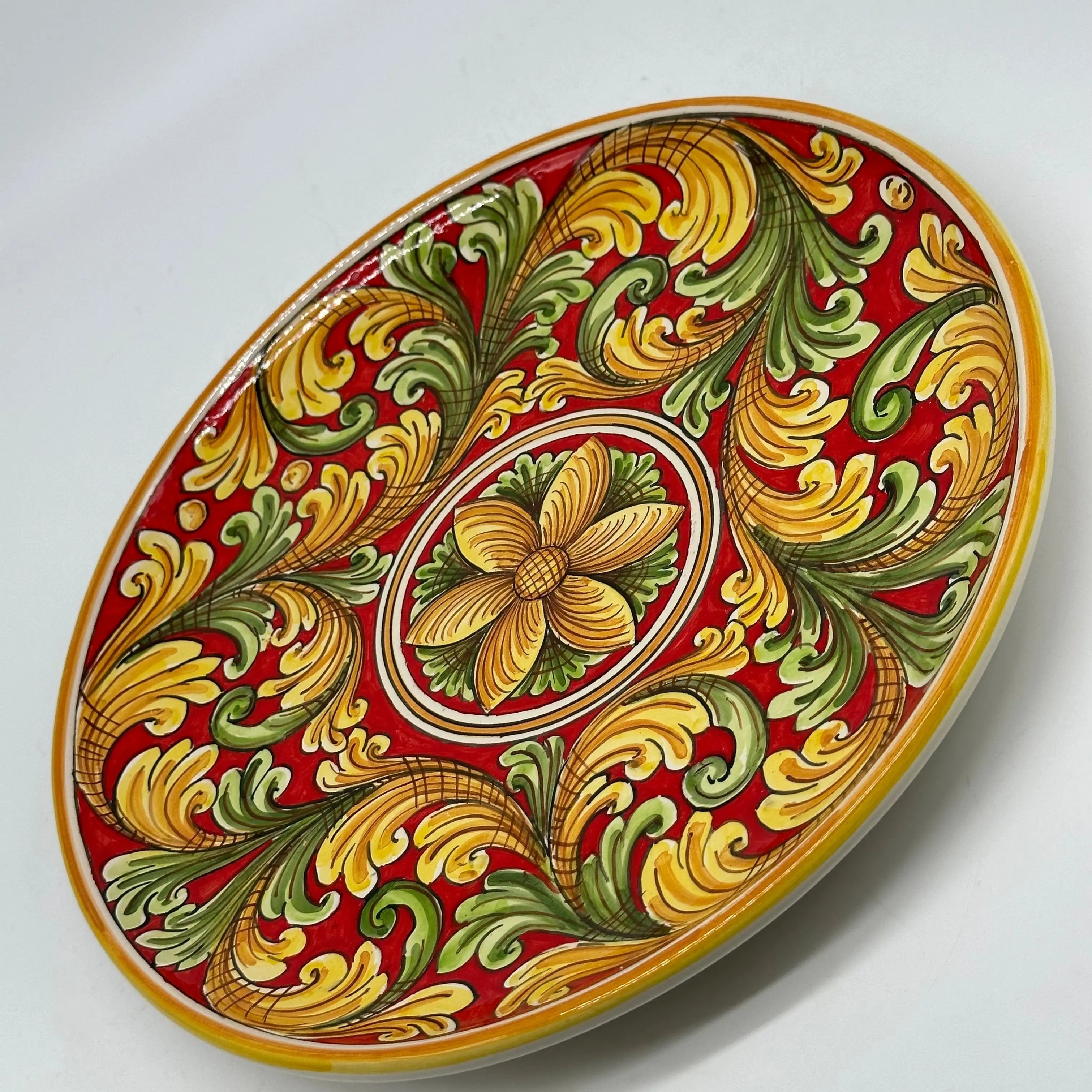 Piatto Decorativo dipinto a mano diametro cm 30 Decoro n.24 DD CERAMICHE SICILIANE