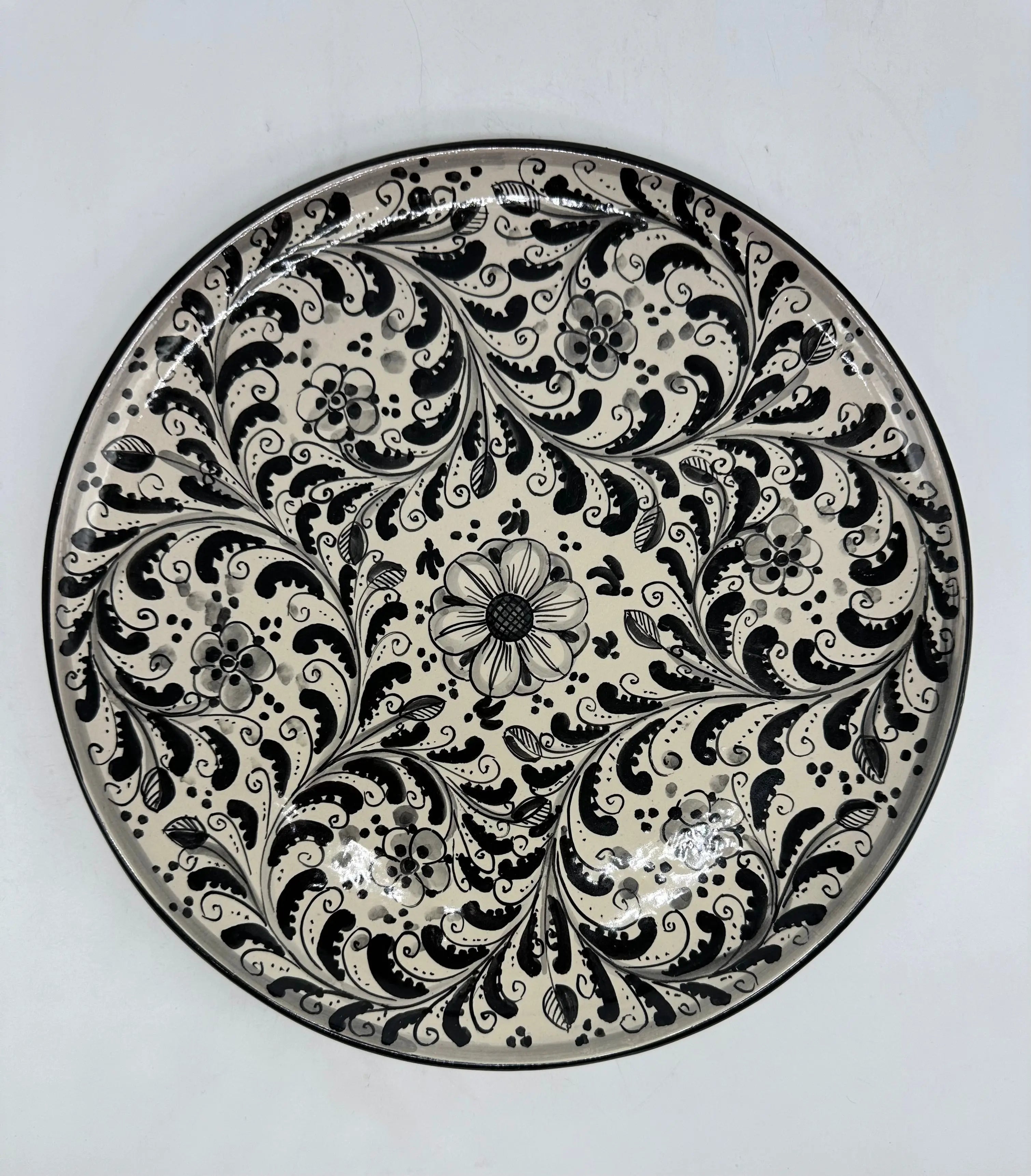 Piatto Decorativo dipinto a mano diametro cm 30 Decoro n.25 DD CERAMICHE SICILIANE