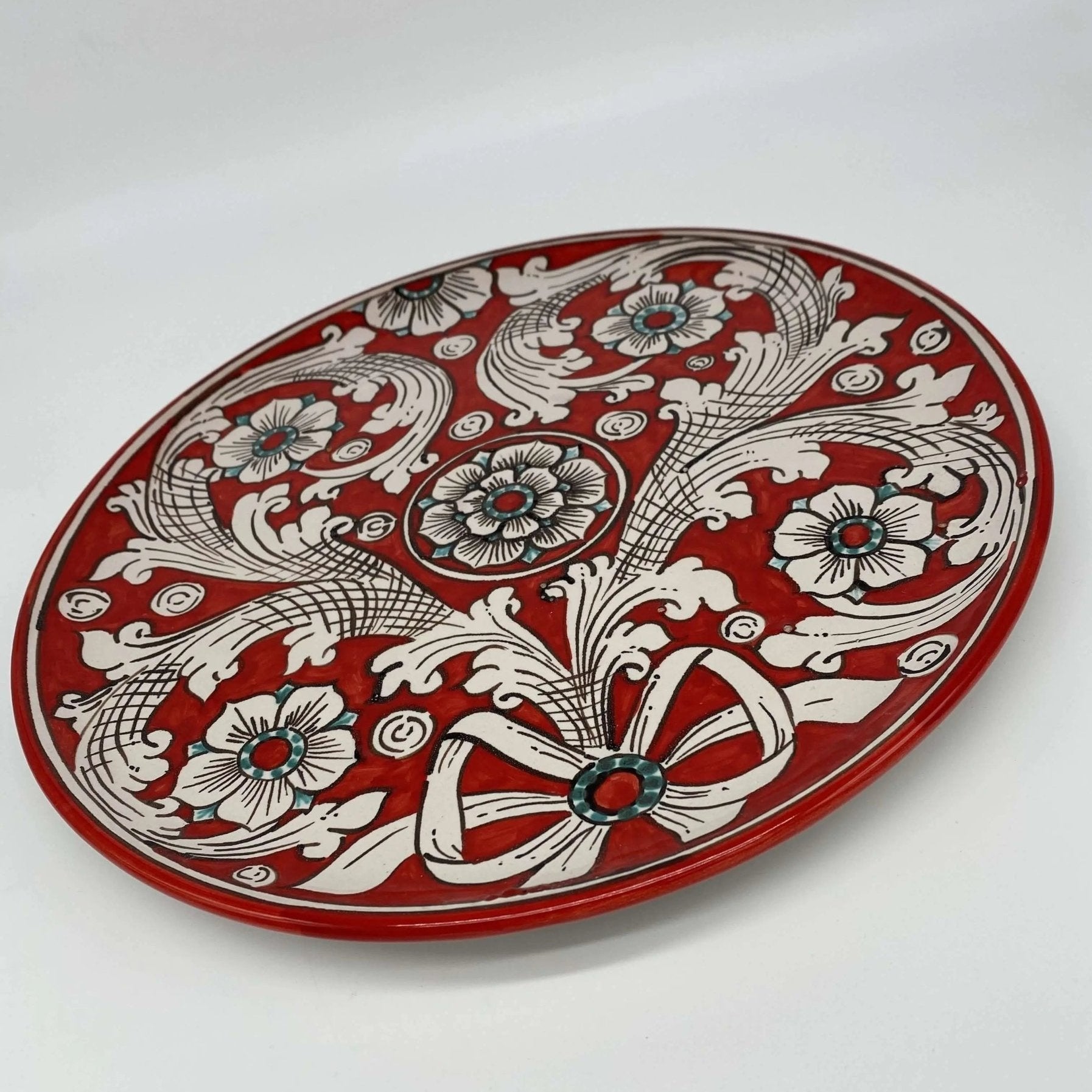Piatto Decorativo dipinto a mano diametro cm 30 Decoro n.3 - DD CERAMICHE SICILIANE
