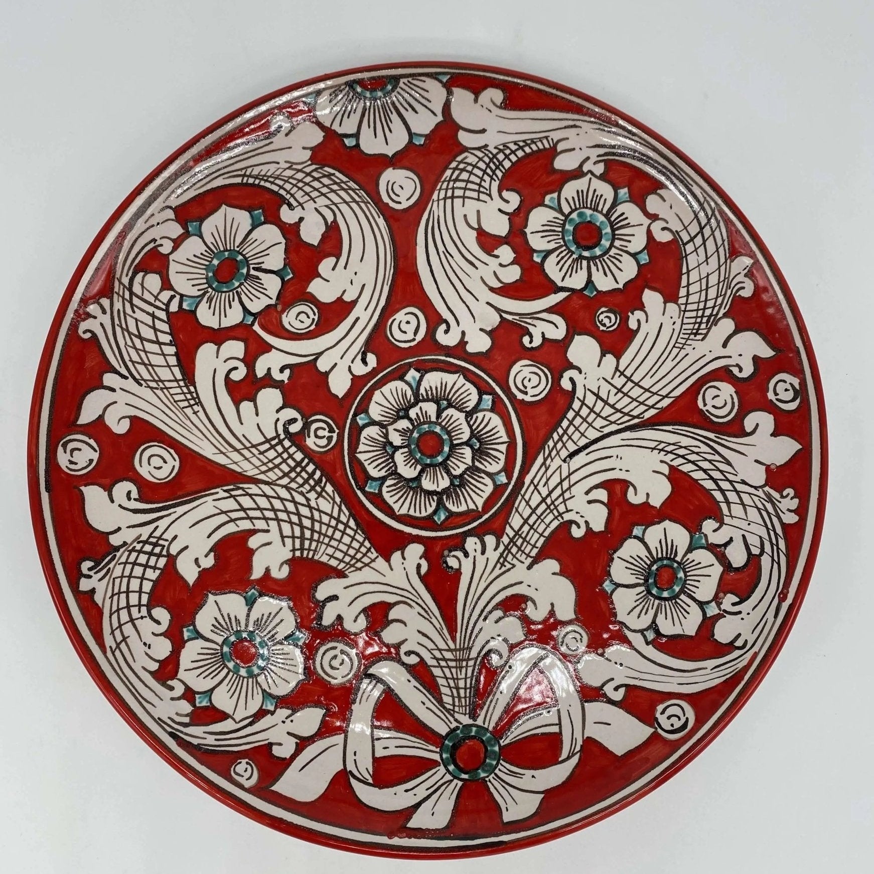 Piatto Decorativo dipinto a mano diametro cm 30 Decoro n.3 - DD CERAMICHE SICILIANE