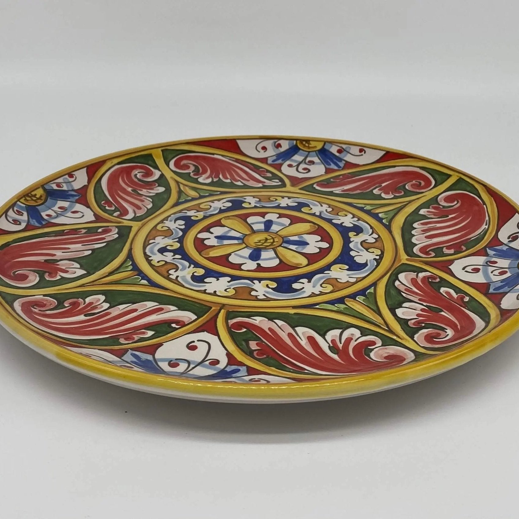 Piatto Decorativo dipinto a mano diametro cm 30 Decoro n.4 - DD CERAMICHE SICILIANE