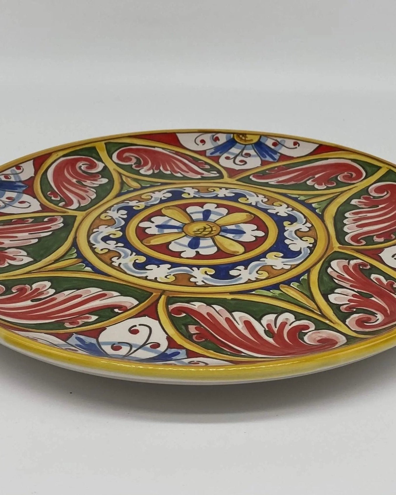 Piatto Decorativo dipinto a mano diametro cm 30 Decoro n.4 - DD CERAMICHE SICILIANE