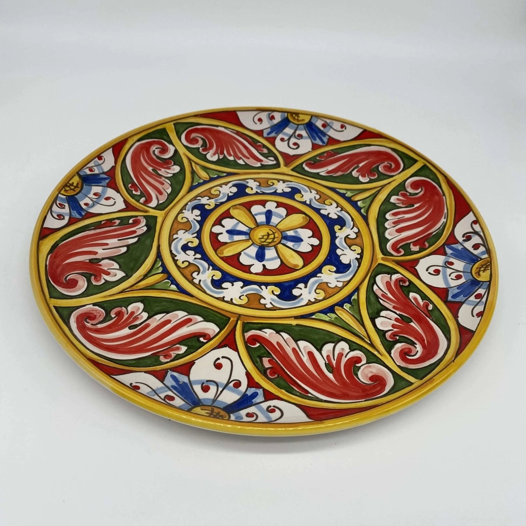 Piatto Decorativo dipinto a mano diametro cm 30 Decoro n.4 - DD CERAMICHE SICILIANE