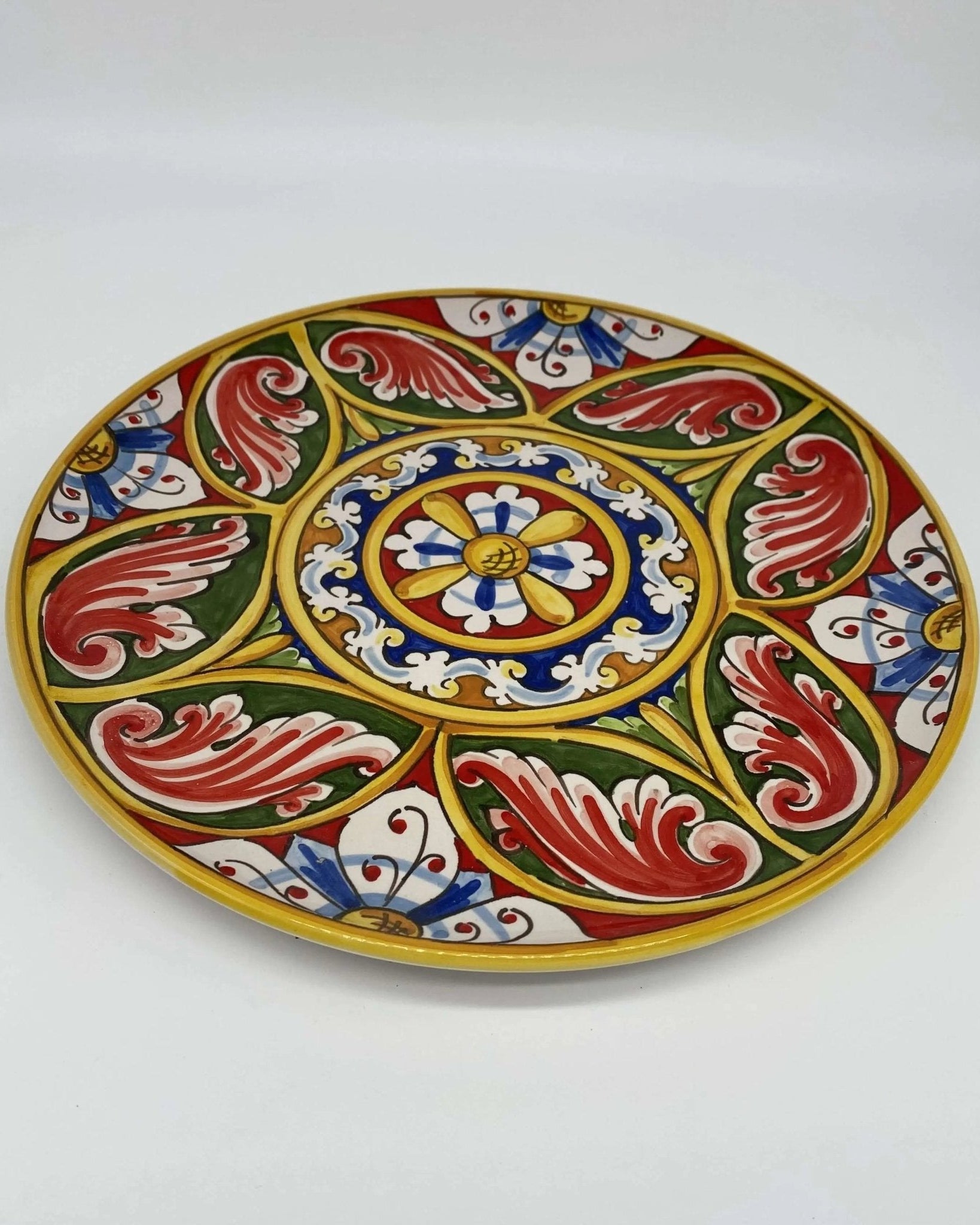 Piatto Decorativo dipinto a mano diametro cm 30 Decoro n.4 - DD CERAMICHE SICILIANE