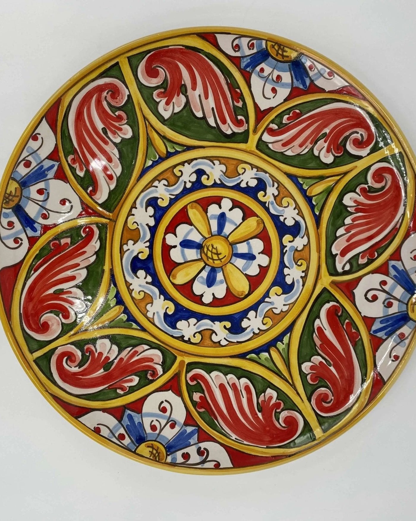 Piatto Decorativo dipinto a mano diametro cm 30 Decoro n.4 - DD CERAMICHE SICILIANE