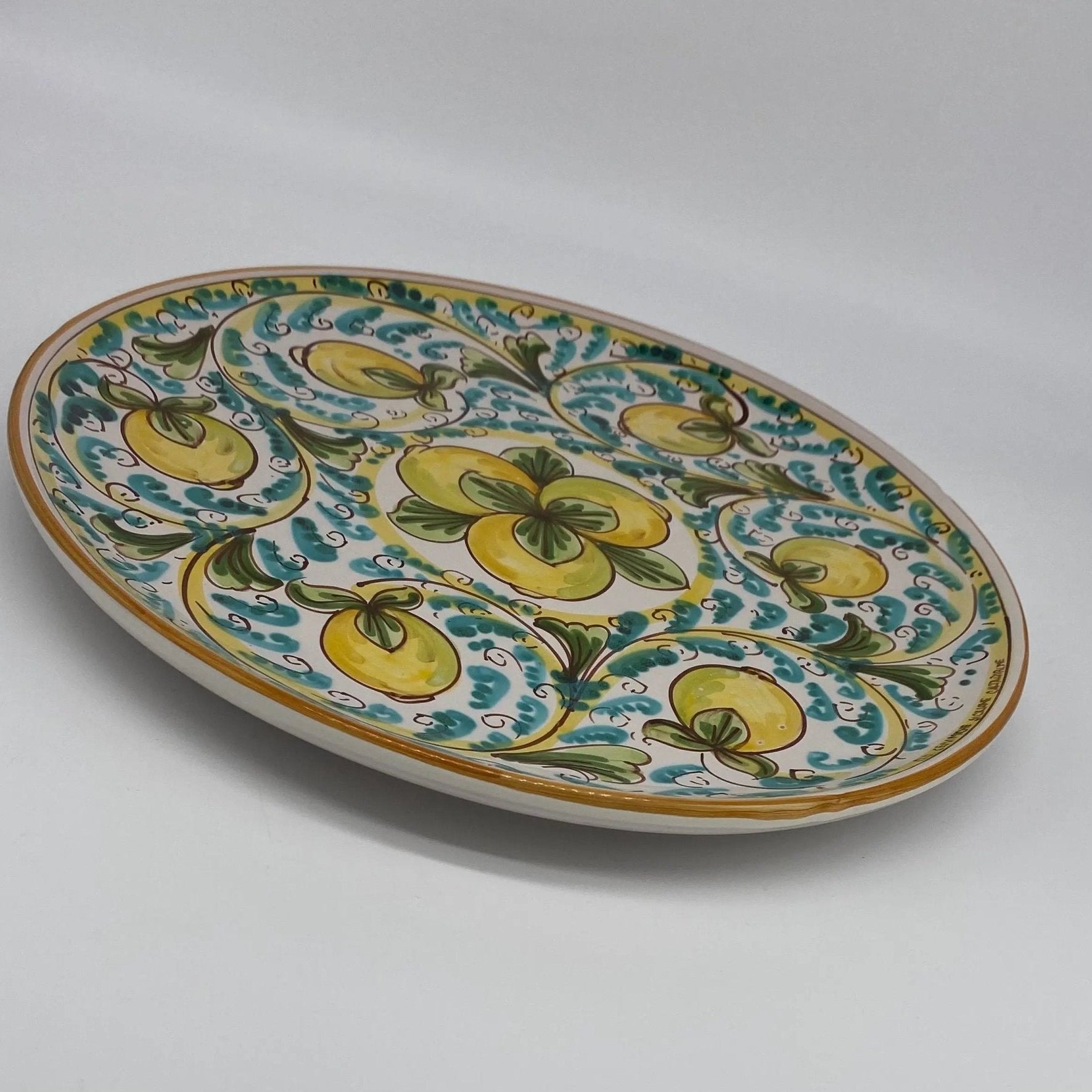 Piatto Decorativo dipinto a mano diametro cm 30 Decoro n.5s - DD CERAMICHE SICILIANE