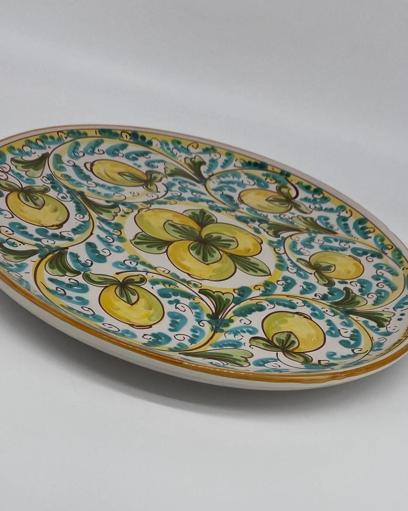 Piatto Decorativo dipinto a mano diametro cm 30 Decoro n.5s - DD CERAMICHE SICILIANE