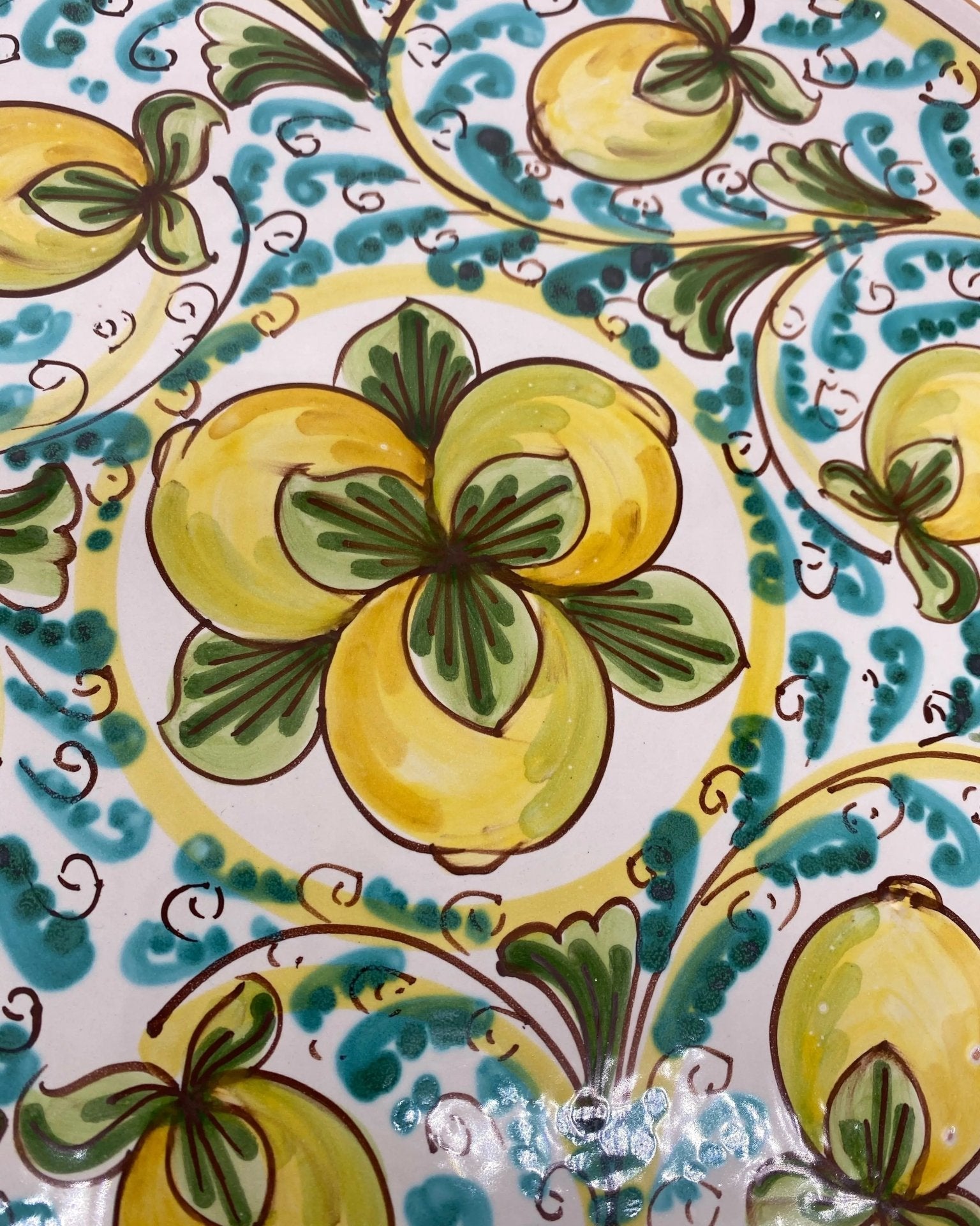 Piatto Decorativo dipinto a mano diametro cm 30 Decoro n.5s - DD CERAMICHE SICILIANE