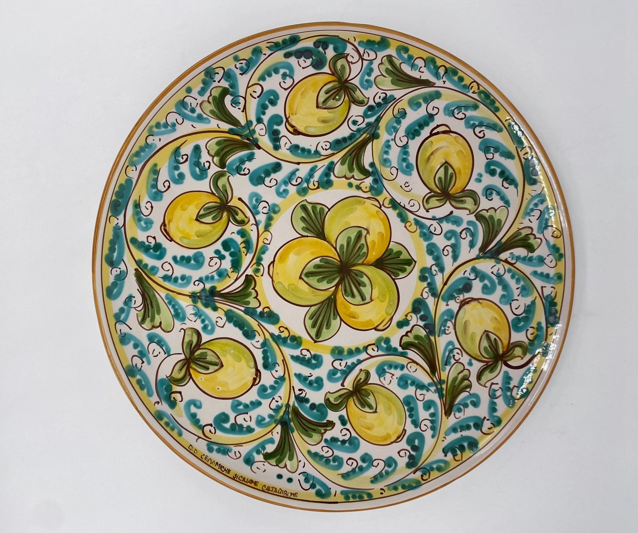 Piatto Decorativo dipinto a mano diametro cm 30 Decoro n.5s - DD CERAMICHE SICILIANE