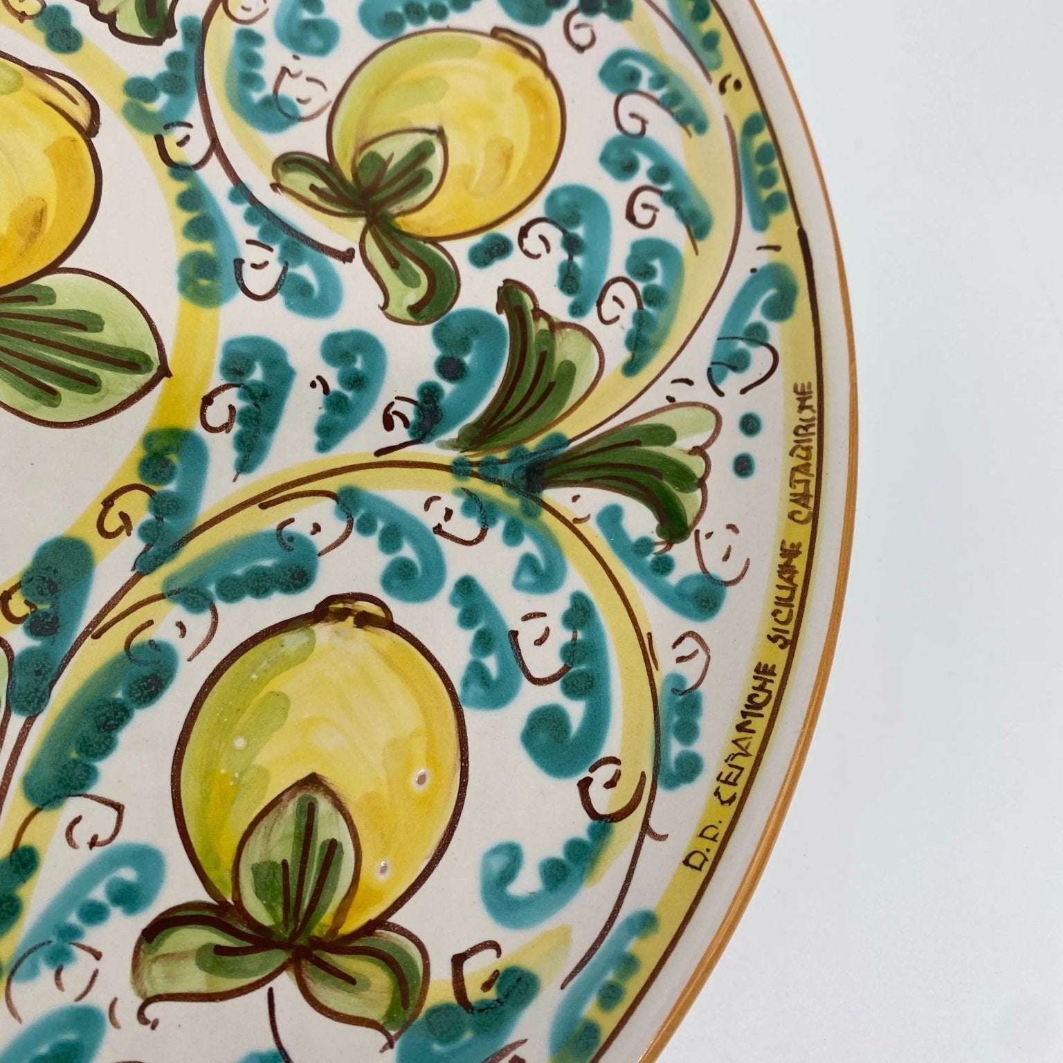 Piatto Decorativo dipinto a mano diametro cm 30 Decoro n.5s - DD CERAMICHE SICILIANE