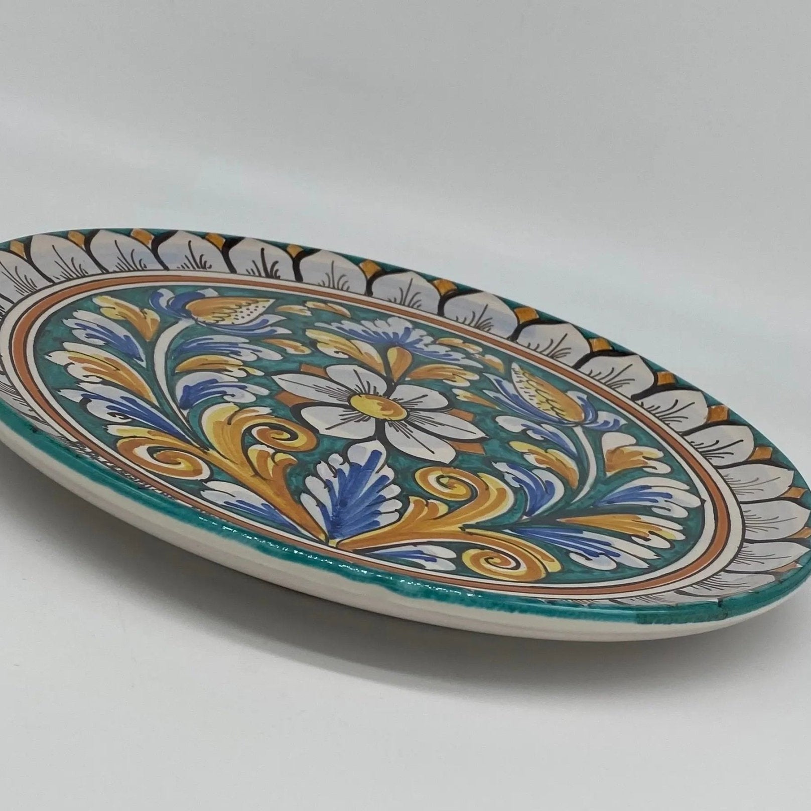 Piatto Decorativo dipinto a mano diametro cm 30 Decoro n.6s - DD CERAMICHE SICILIANE