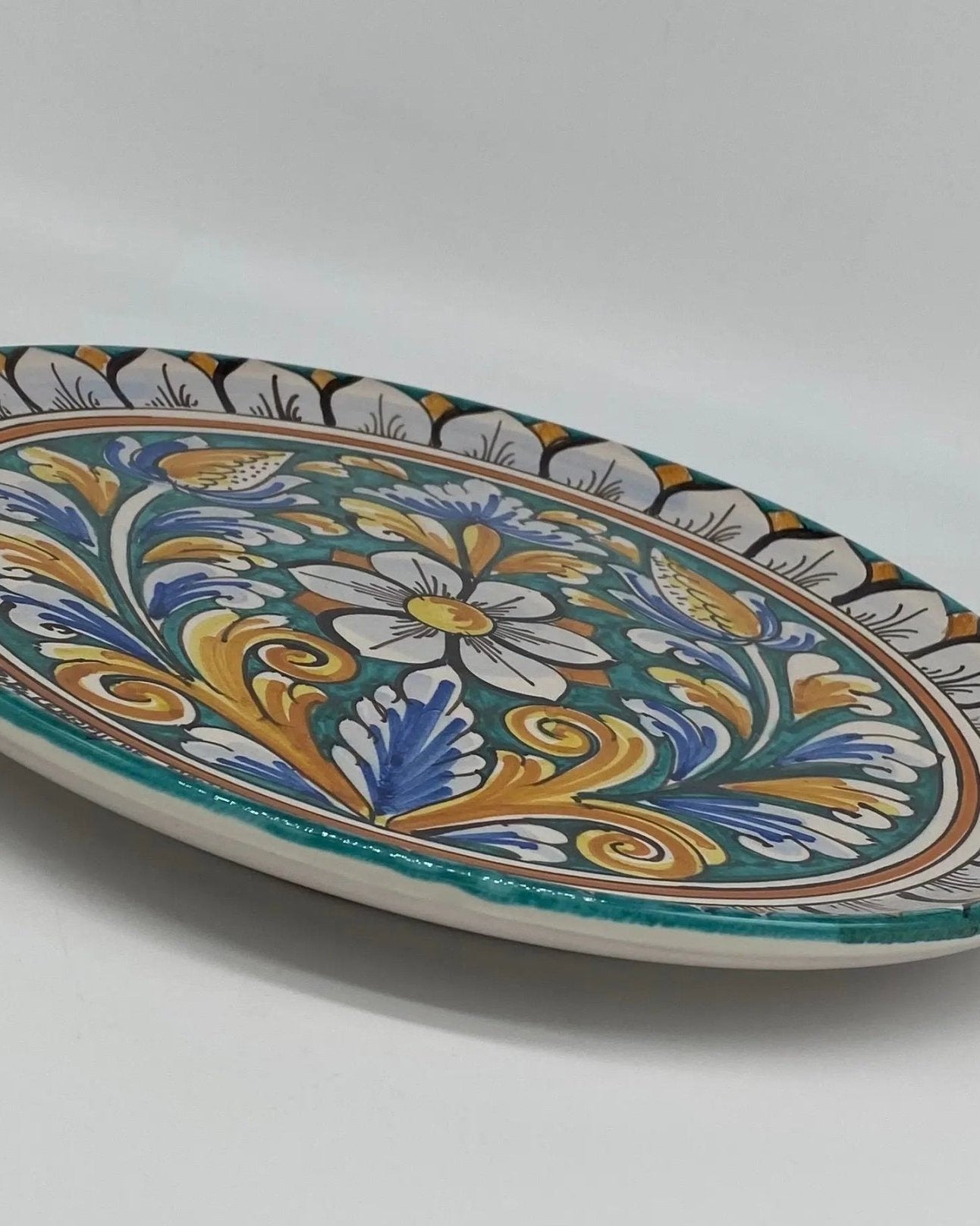 Piatto Decorativo dipinto a mano diametro cm 30 Decoro n.6s - DD CERAMICHE SICILIANE