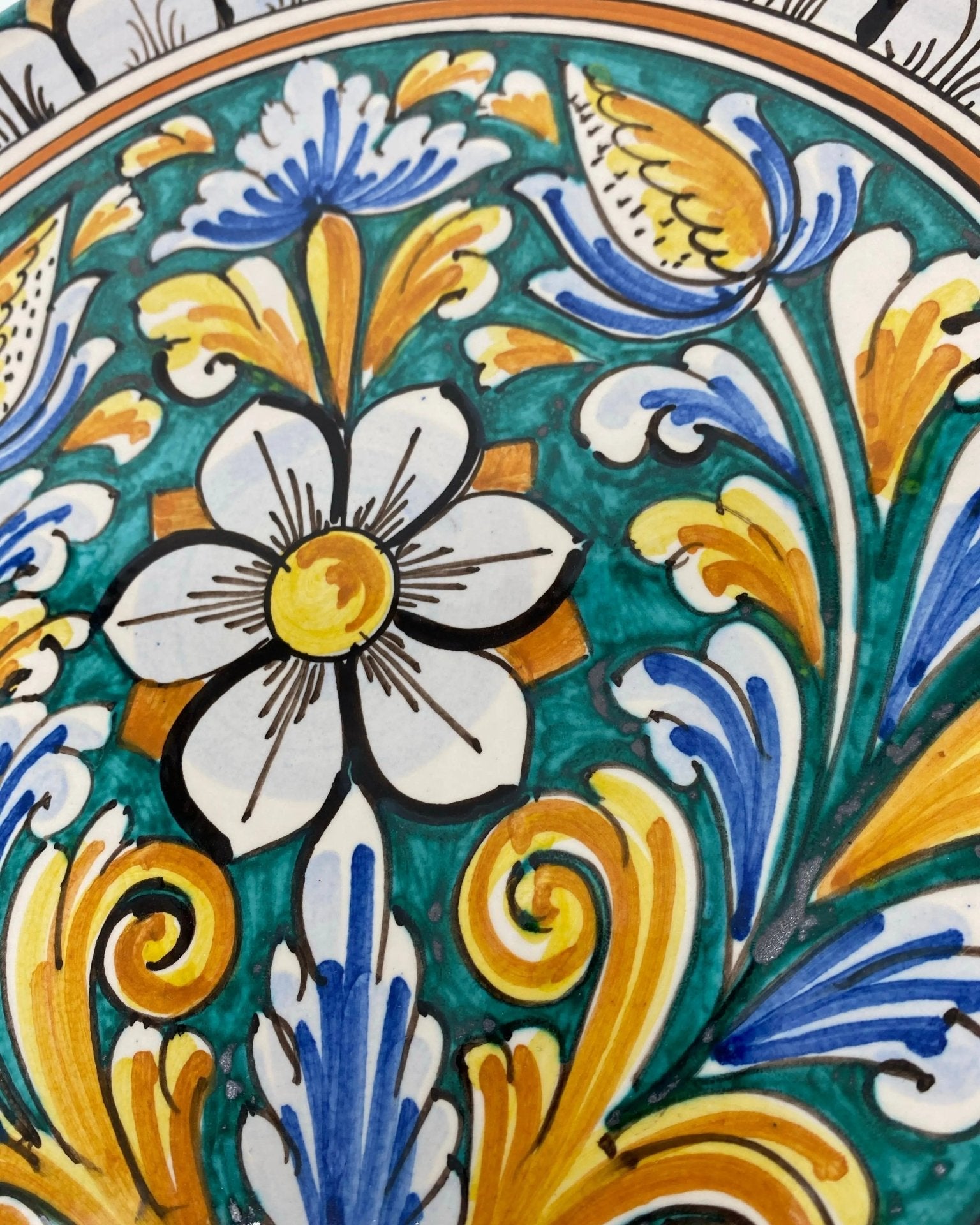 Piatto Decorativo dipinto a mano diametro cm 30 Decoro n.6s - DD CERAMICHE SICILIANE