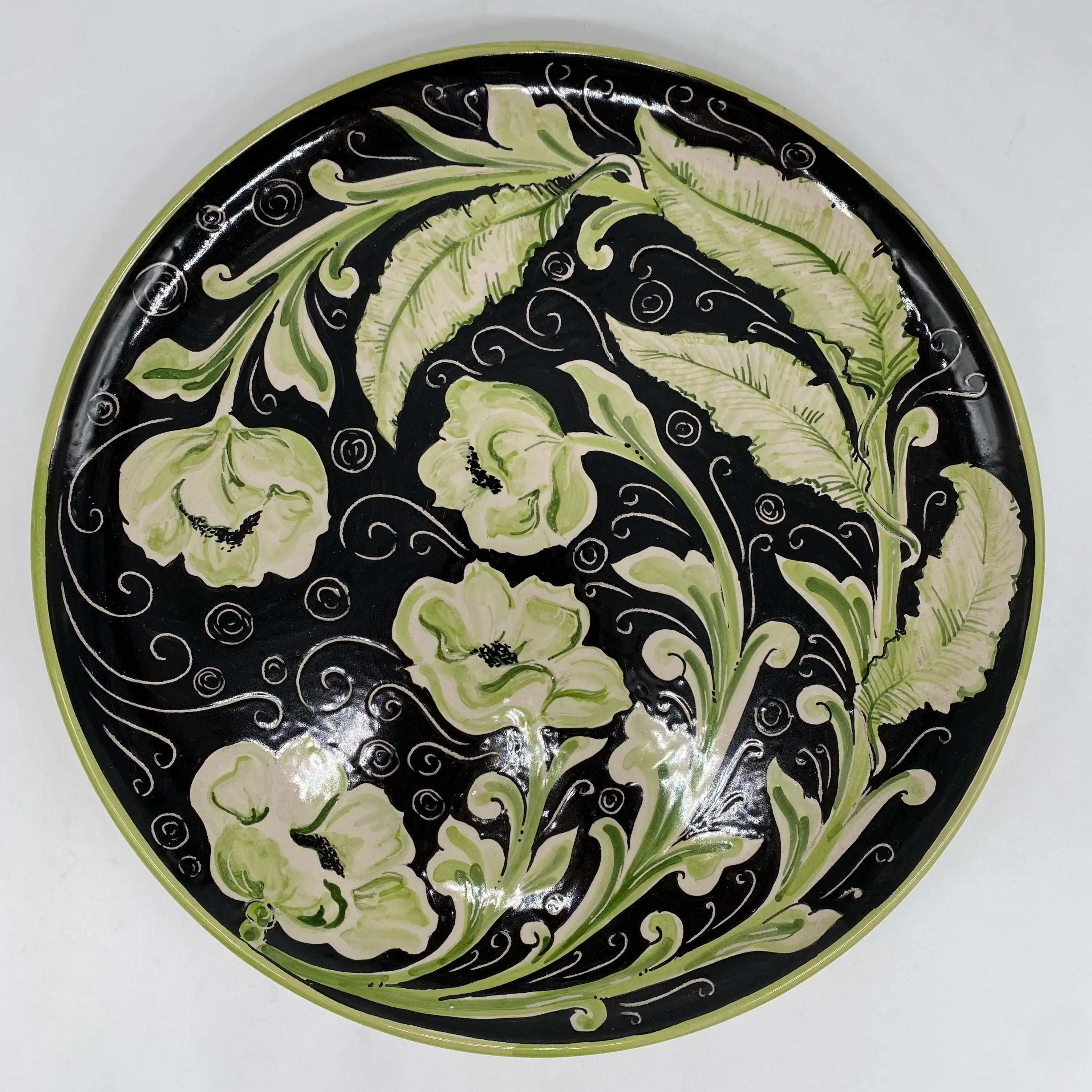 Piatto Decorativo dipinto a mano diametro cm 30 Decoro “Venus” Rosa DD CERAMICHE SICILIANE