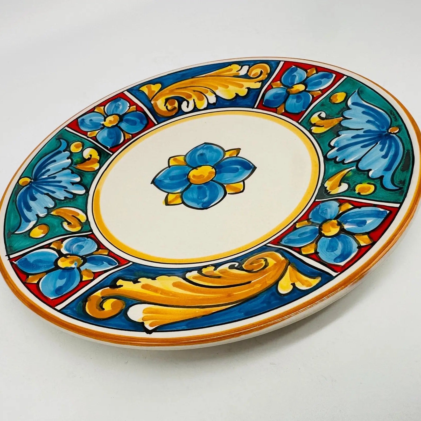 Piatto Dessert Uso Alimentare Ceramica Caltagirone - Alabastro - PIATTI SERVIZIO