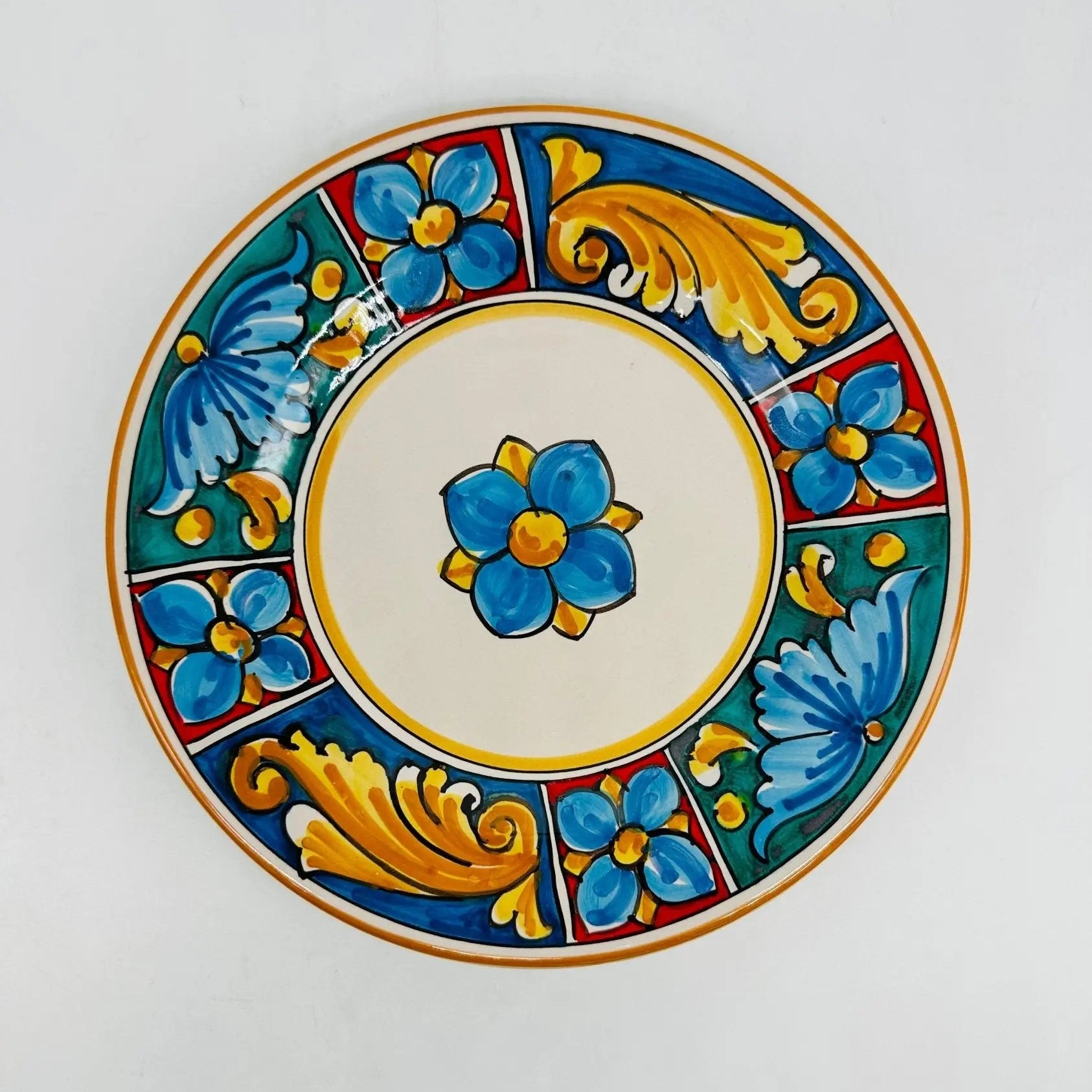 Piatto Dessert Uso Alimentare Ceramica Caltagirone - Alabastro - PIATTI SERVIZIO