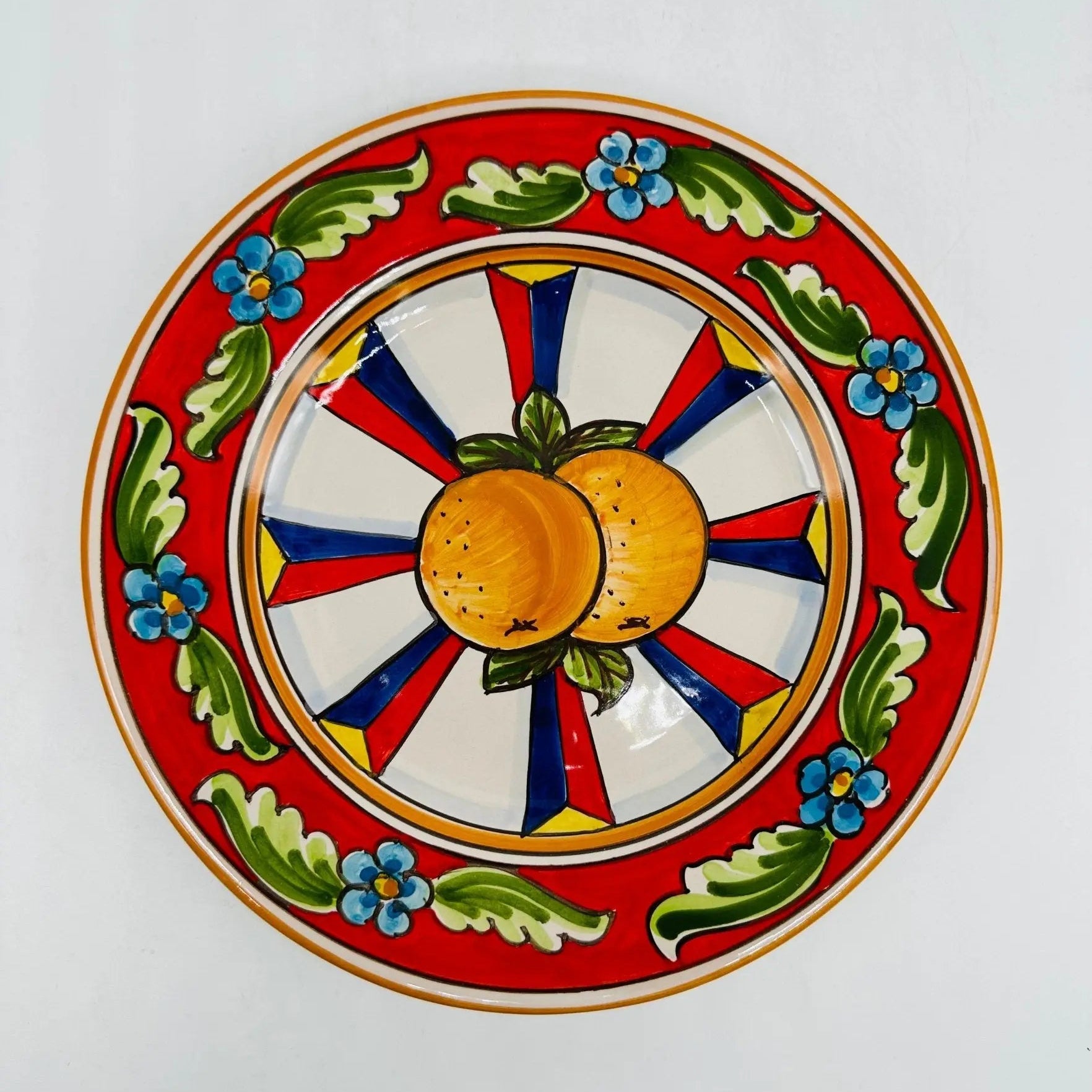 Piatto Dessert Uso Alimentare Ceramica Caltagirone - Arancia - PIATTI SERVIZIO