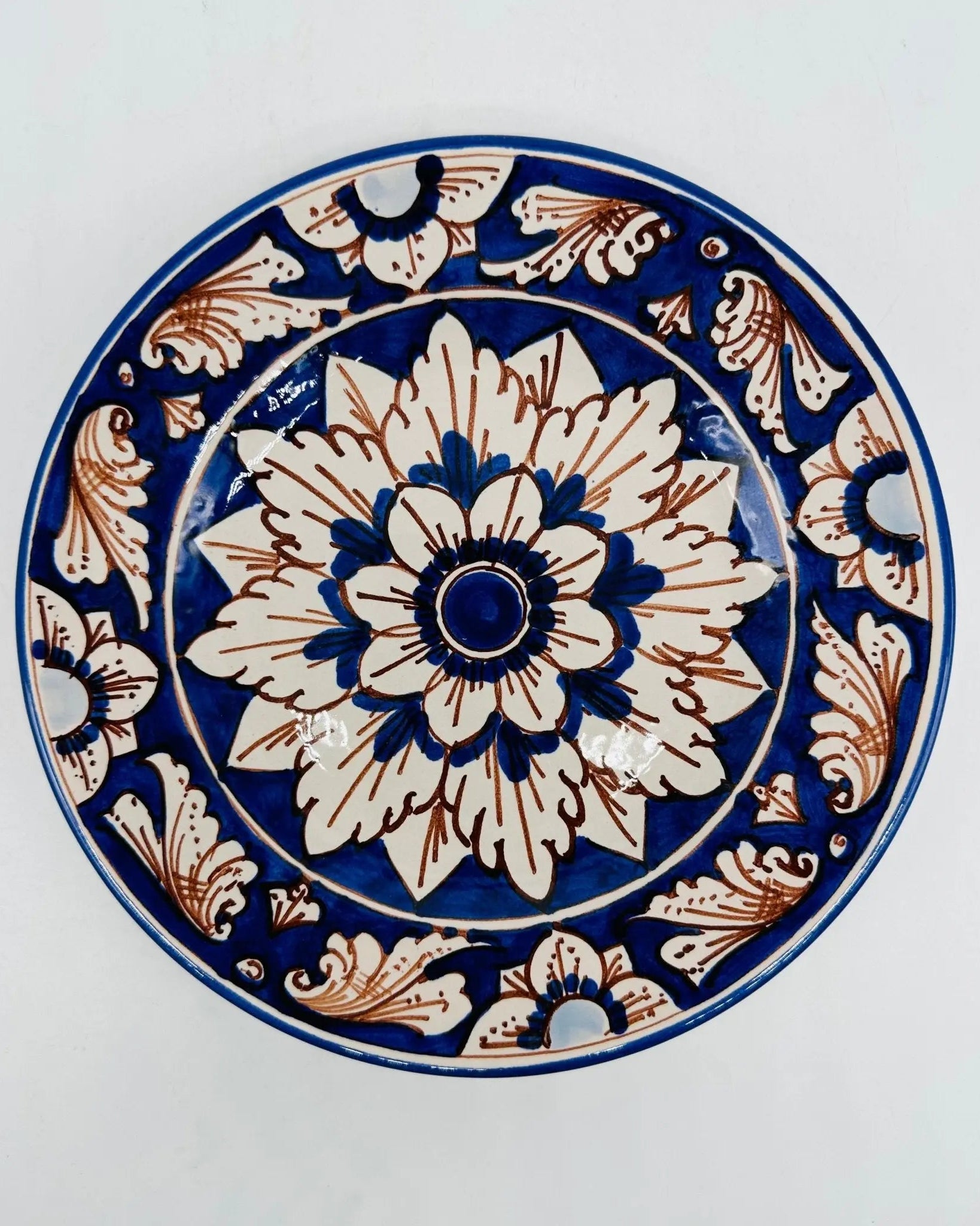 Piatto Dessert Uso Alimentare Ceramica Caltagirone - Bluemoon - PIATTI SERVIZIO