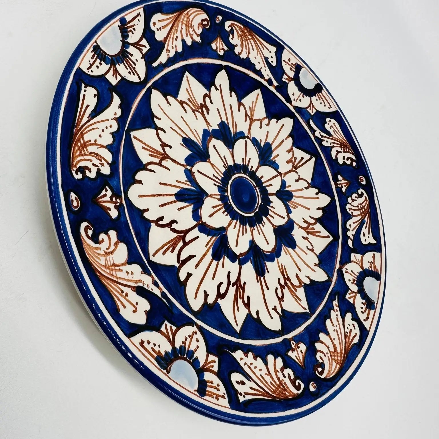 Piatto Dessert Uso Alimentare Ceramica Caltagirone - Bluemoon - PIATTI SERVIZIO