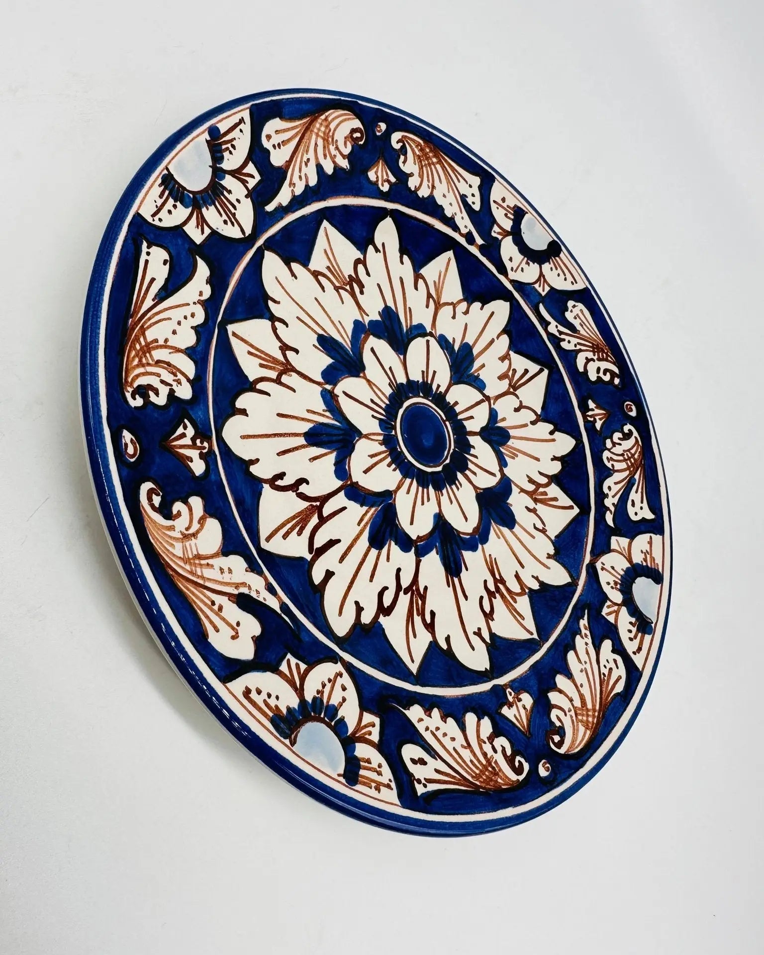 Piatto Dessert Uso Alimentare Ceramica Caltagirone - Bluemoon - PIATTI SERVIZIO