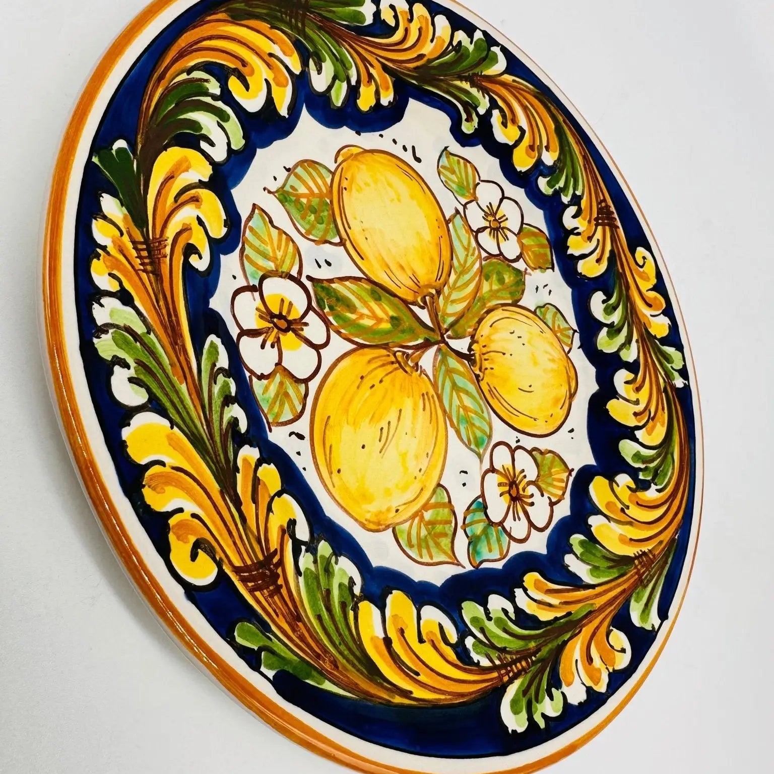 Piatto Dessert Uso Alimentare Ceramica Caltagirone - Citrino - PIATTI SERVIZIO