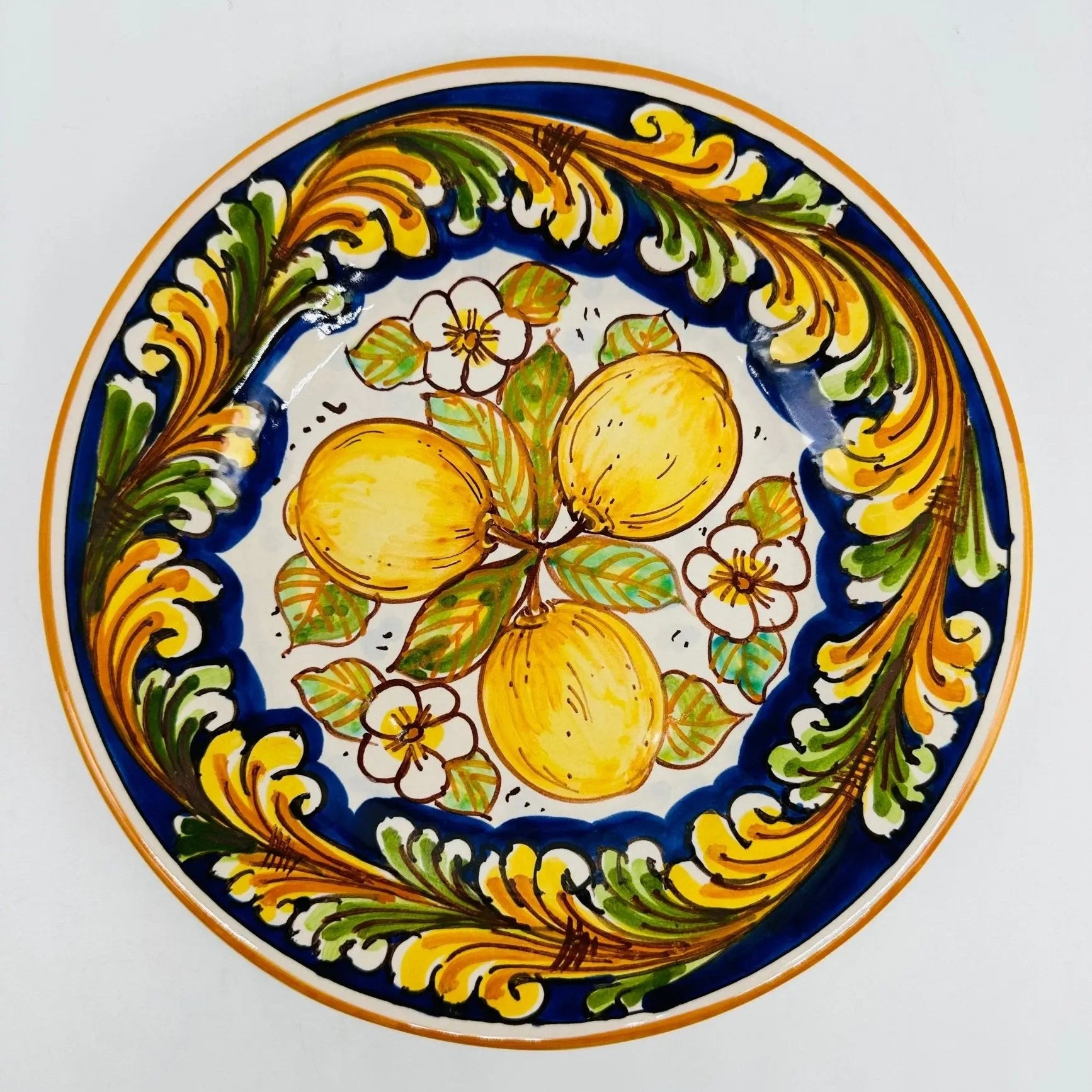 Piatto Dessert Uso Alimentare Ceramica Caltagirone - Citrino - PIATTI SERVIZIO