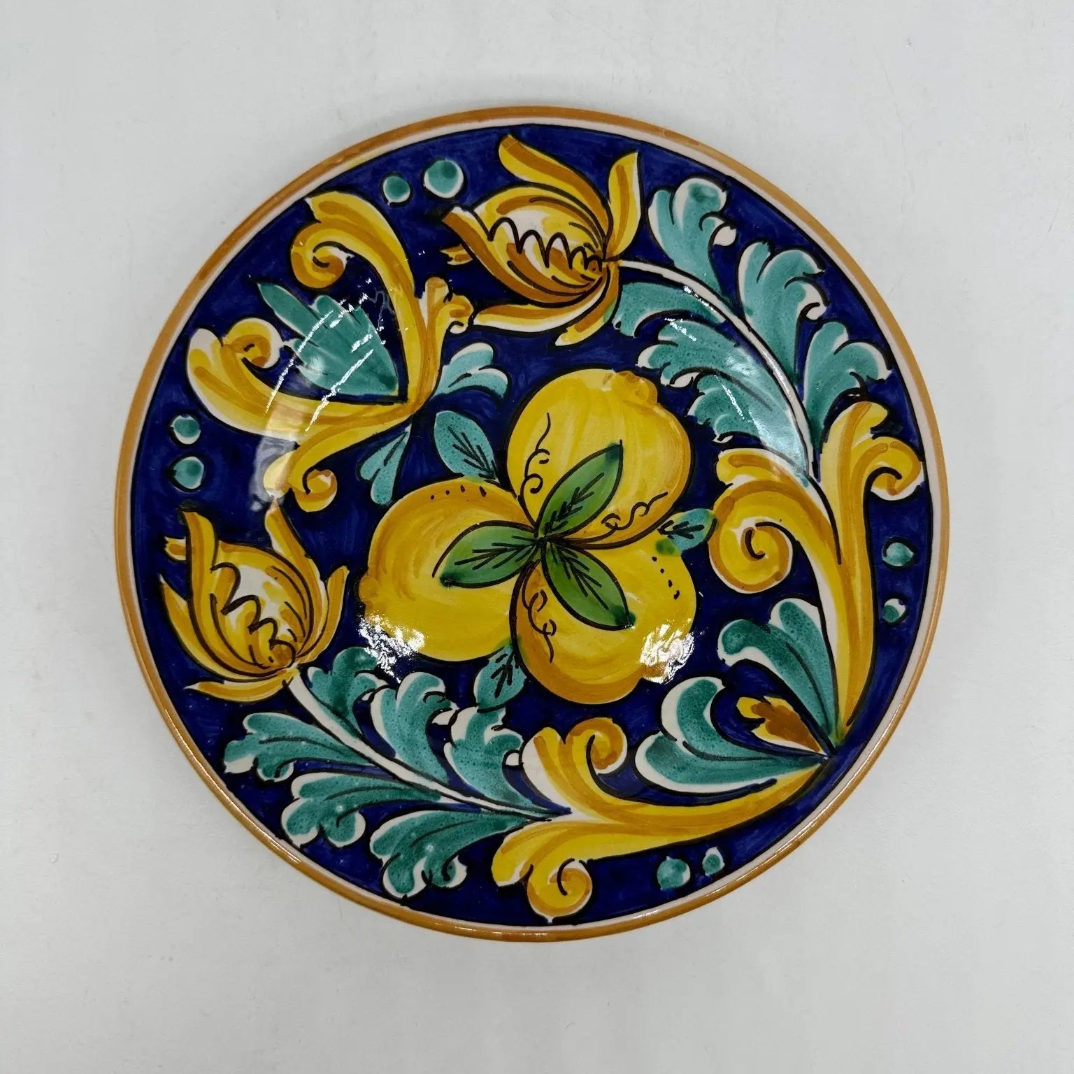 Piatto Dessert Uso Alimentare Ceramica Caltagirone - Citron - PIATTI SERVIZIO