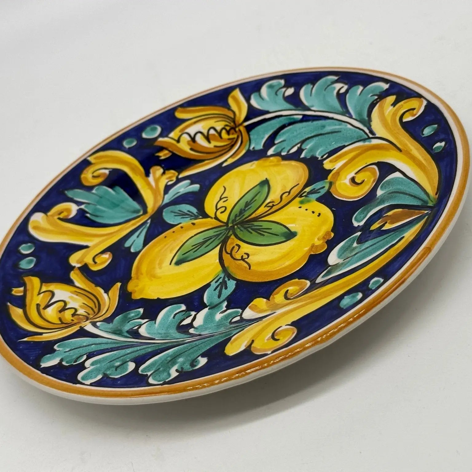 Piatto Dessert Uso Alimentare Ceramica Caltagirone - Citron - PIATTI SERVIZIO