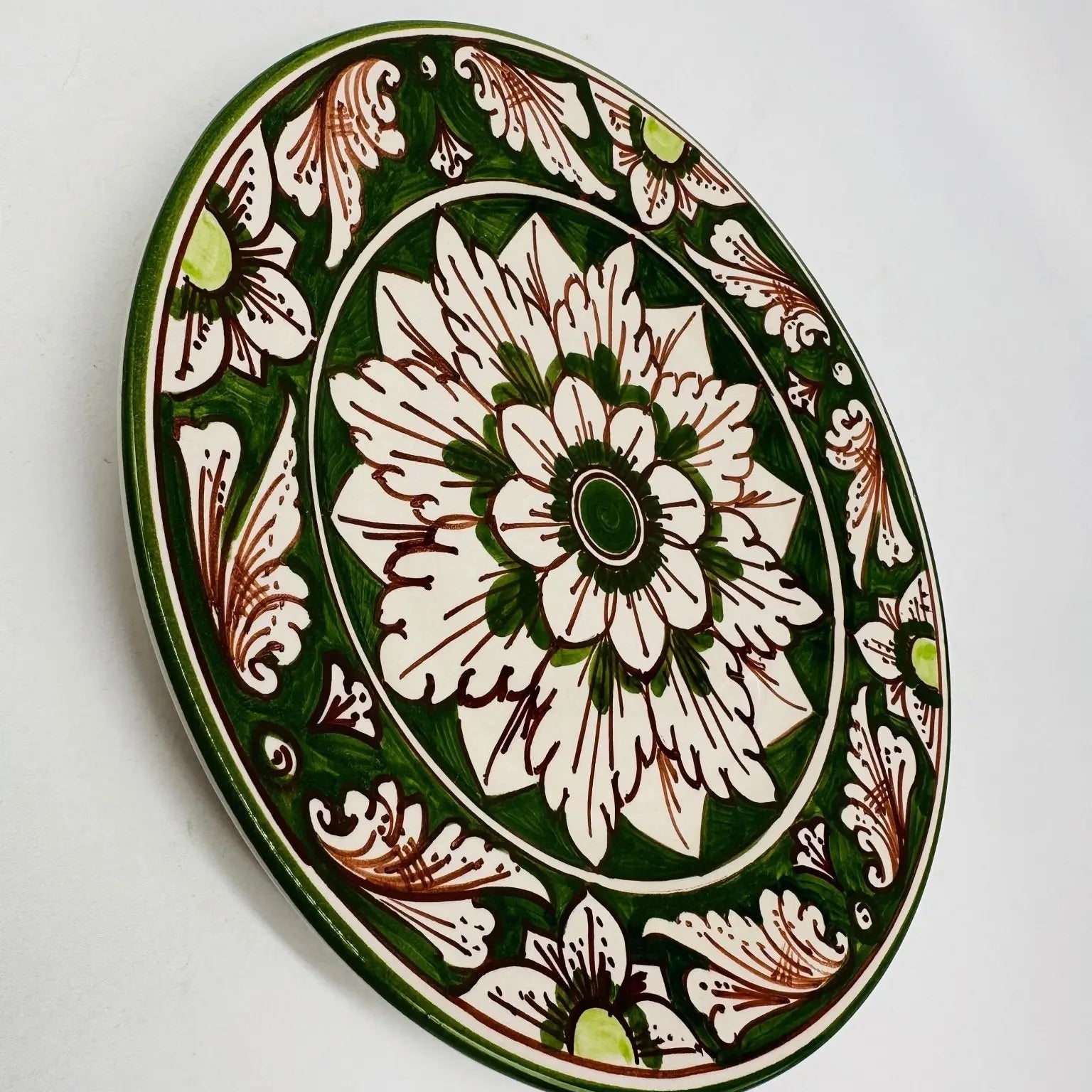 Piatto Dessert Uso Alimentare Ceramica Caltagirone - Edera - PIATTI SERVIZIO