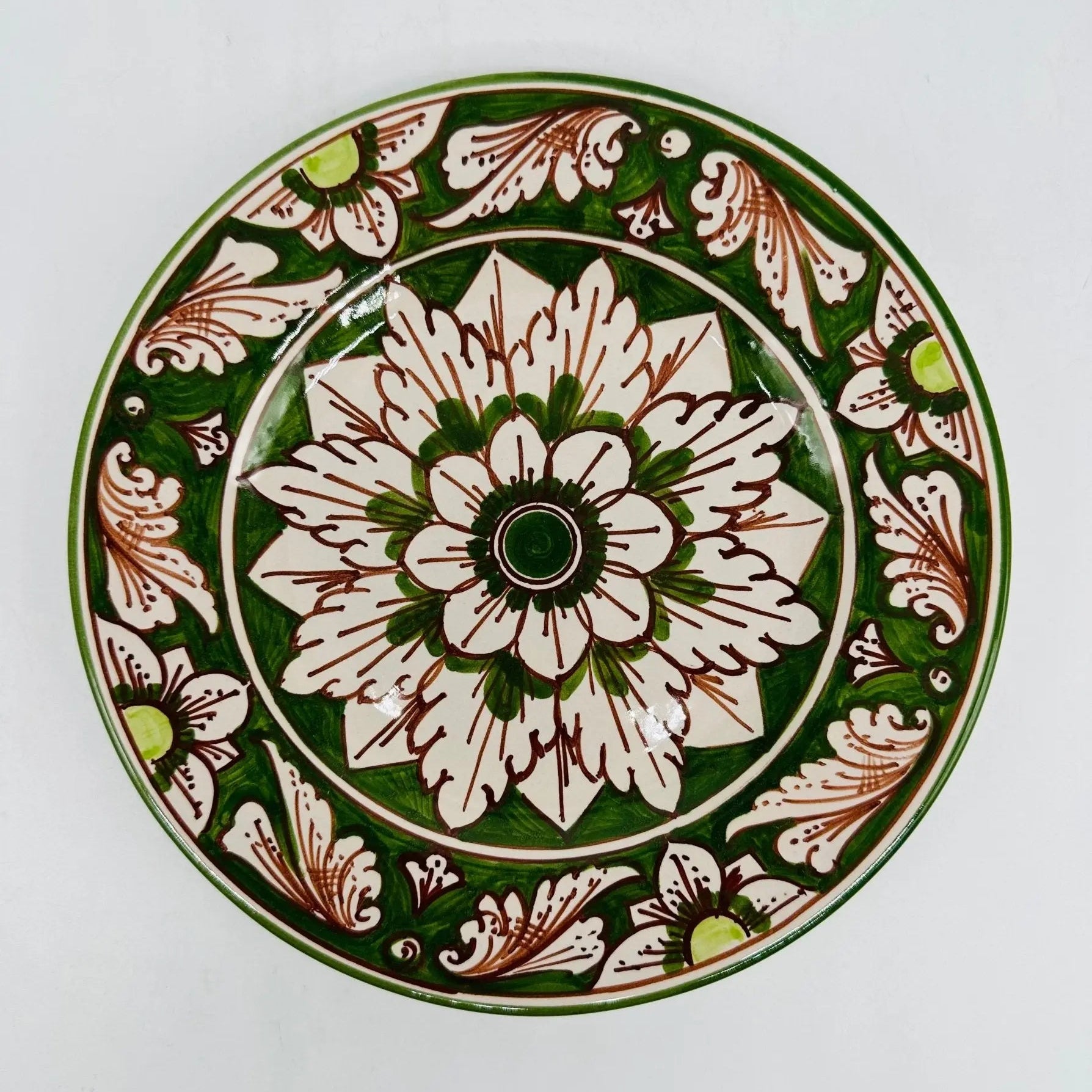 Piatto Dessert Uso Alimentare Ceramica Caltagirone - Edera - PIATTI SERVIZIO