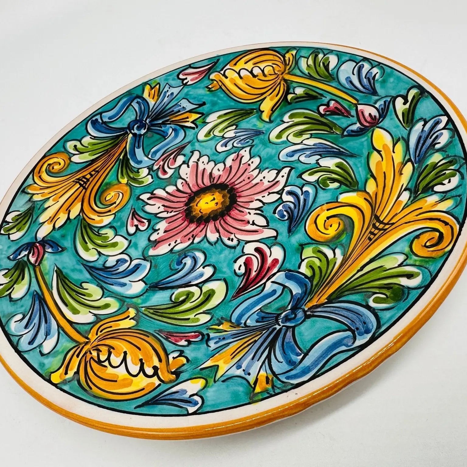 Piatto Dessert Uso Alimentare Ceramica Caltagirone - Iolite - PIATTI SERVIZIO