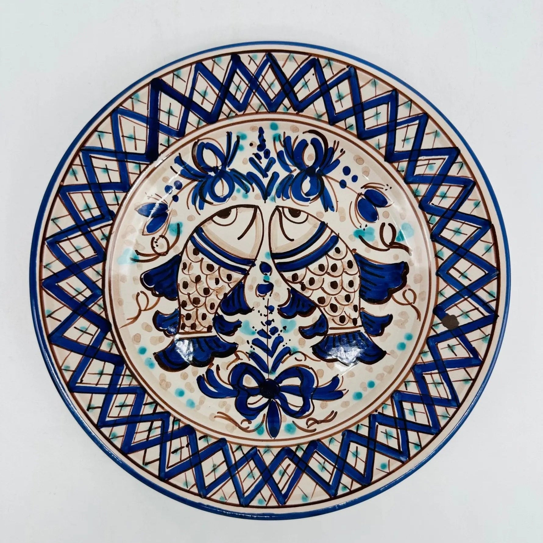 Piatto Dessert Uso Alimentare Ceramica Caltagirone - Piscius - PIATTI SERVIZIO