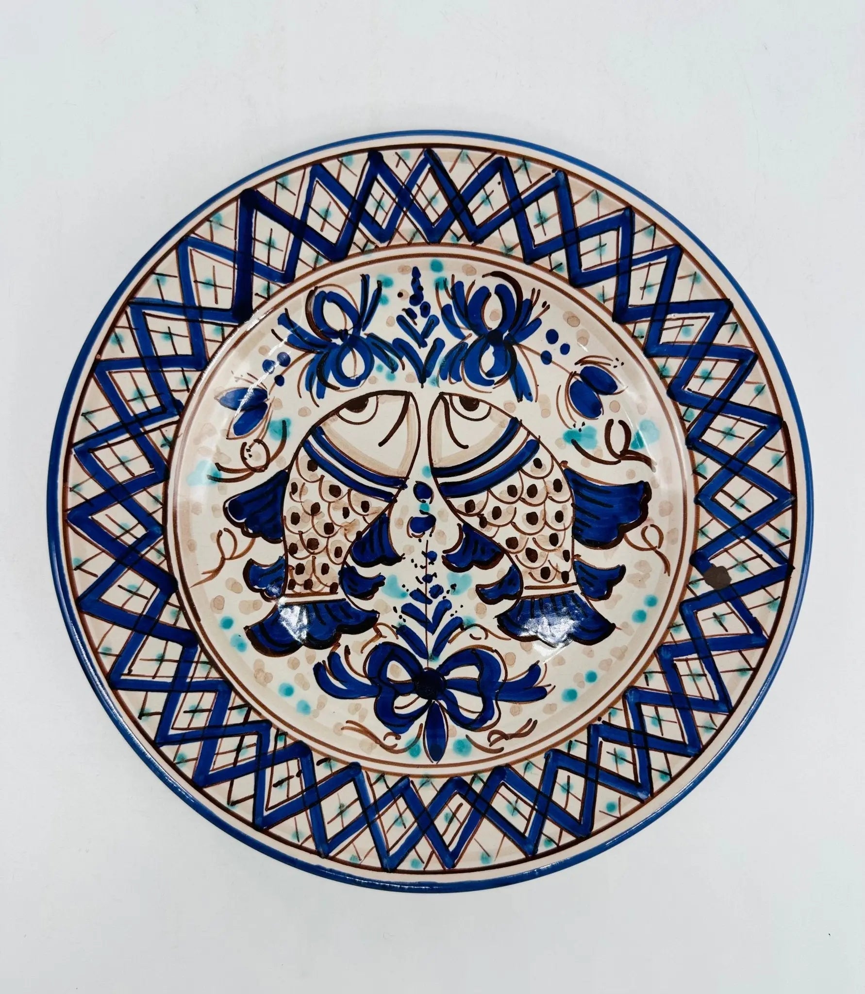 Piatto Dessert Uso Alimentare Ceramica Caltagirone - Piscius - PIATTI SERVIZIO