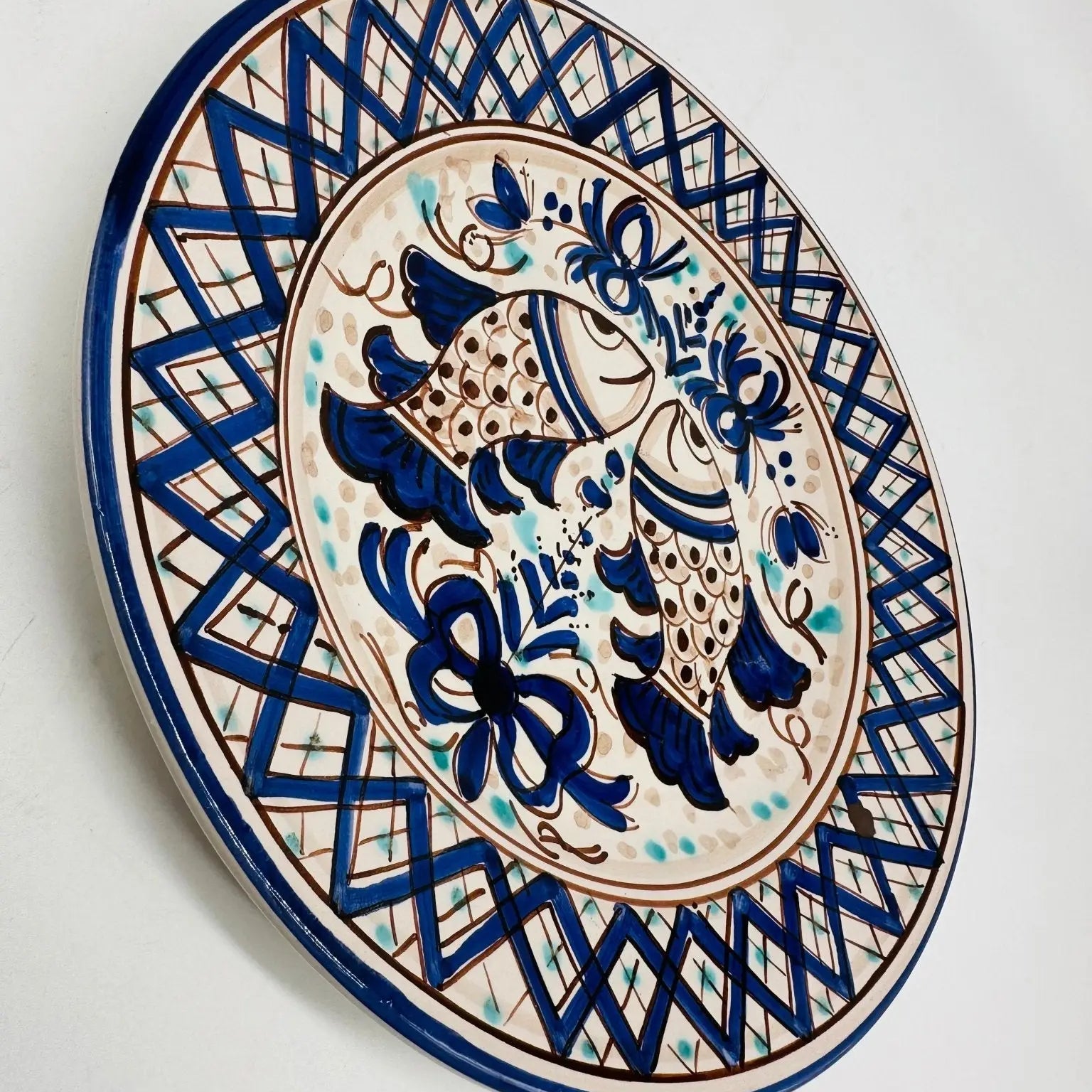 Piatto Dessert Uso Alimentare Ceramica Caltagirone - Piscius - PIATTI SERVIZIO