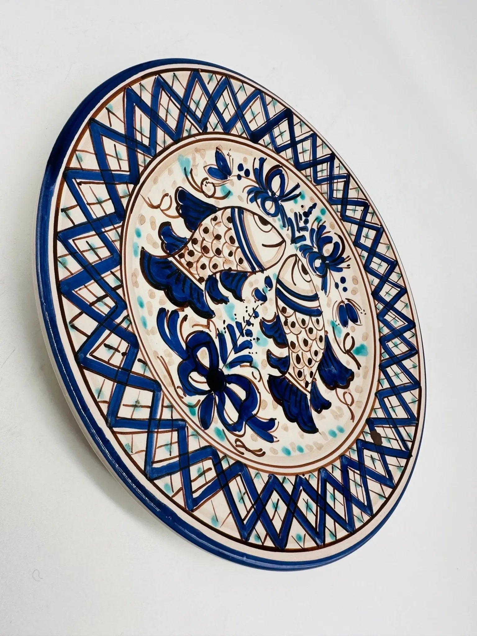 Piatto Dessert Uso Alimentare Ceramica Caltagirone - Piscius - PIATTI SERVIZIO