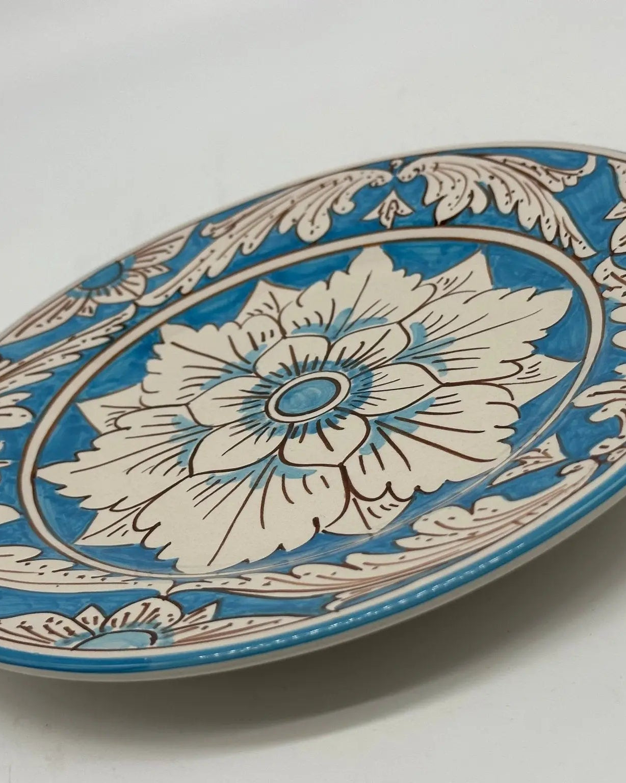 Piatto Dessert Uso Alimentare Ceramica Caltagirone - Turchese - PIATTI SERVIZIO