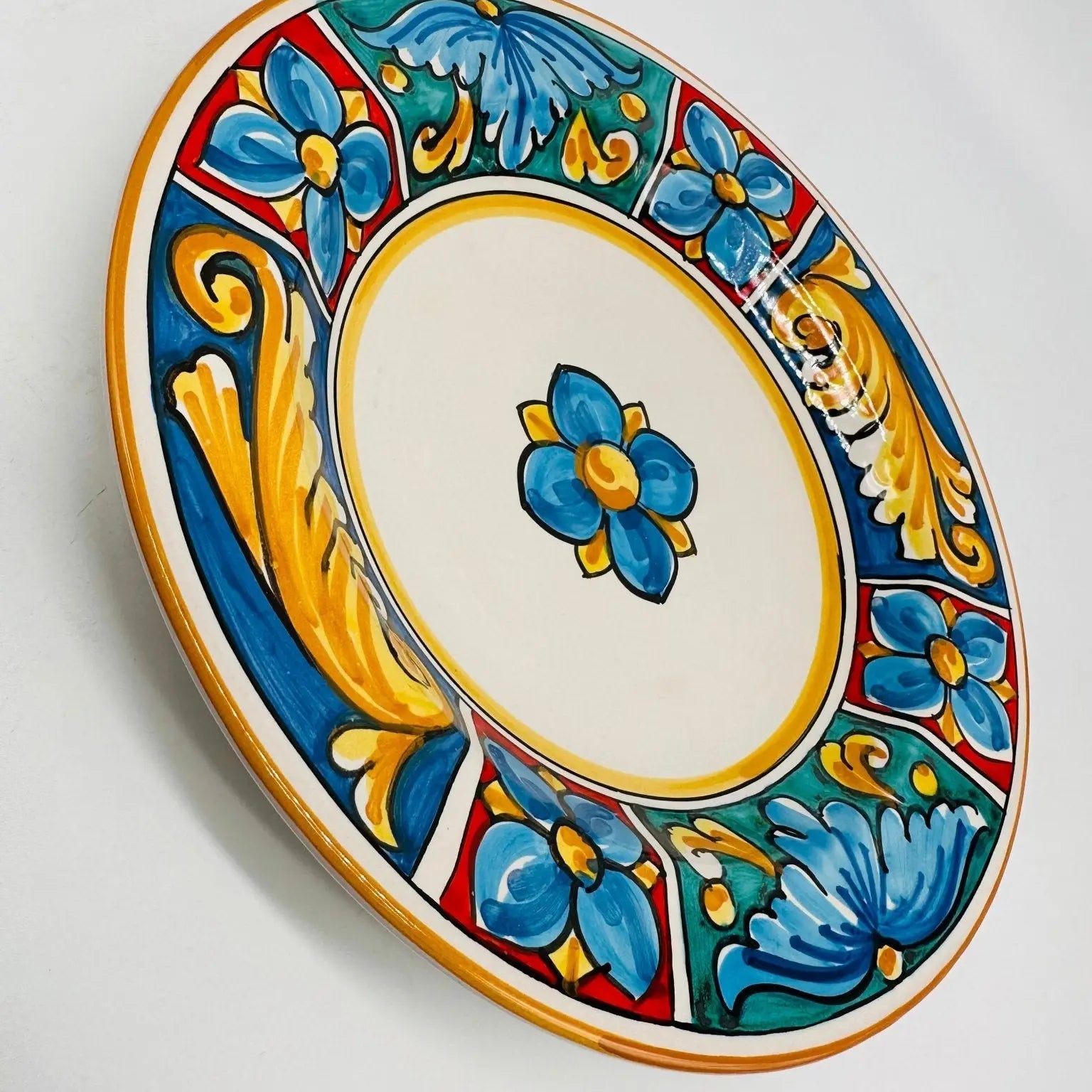 Piatto Fondo Uso Alimentare Ceramica Caltagirone - Alabastro - PIATTI SERVIZIO