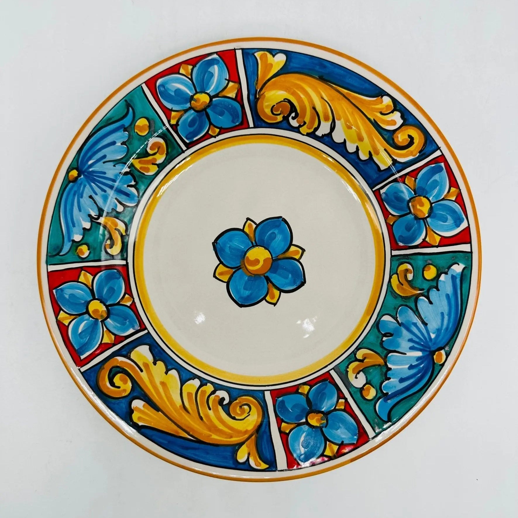 Piatto Fondo Uso Alimentare Ceramica Caltagirone - Alabastro - PIATTI SERVIZIO