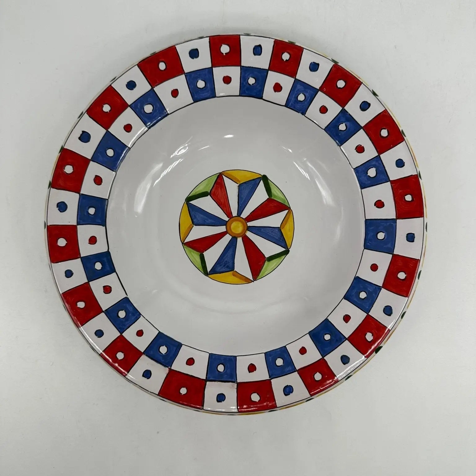 Piatto Fondo Uso Alimentare Ceramica Caltagirone - Carretto - PIATTI SERVIZIO