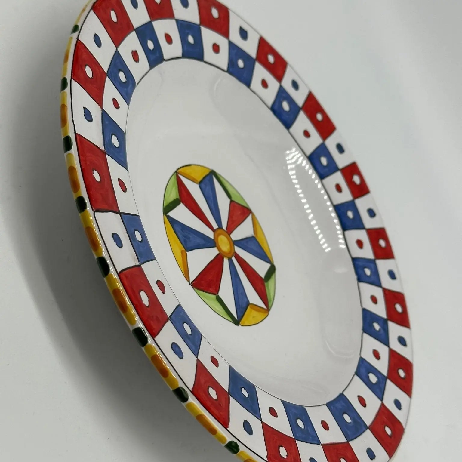 Piatto Fondo Uso Alimentare Ceramica Caltagirone - Carretto - PIATTI SERVIZIO