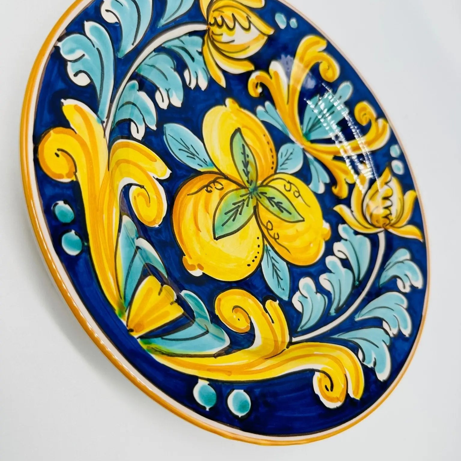 Piatto Fondo Uso Alimentare Ceramica Caltagirone - Citron - PIATTI SERVIZIO