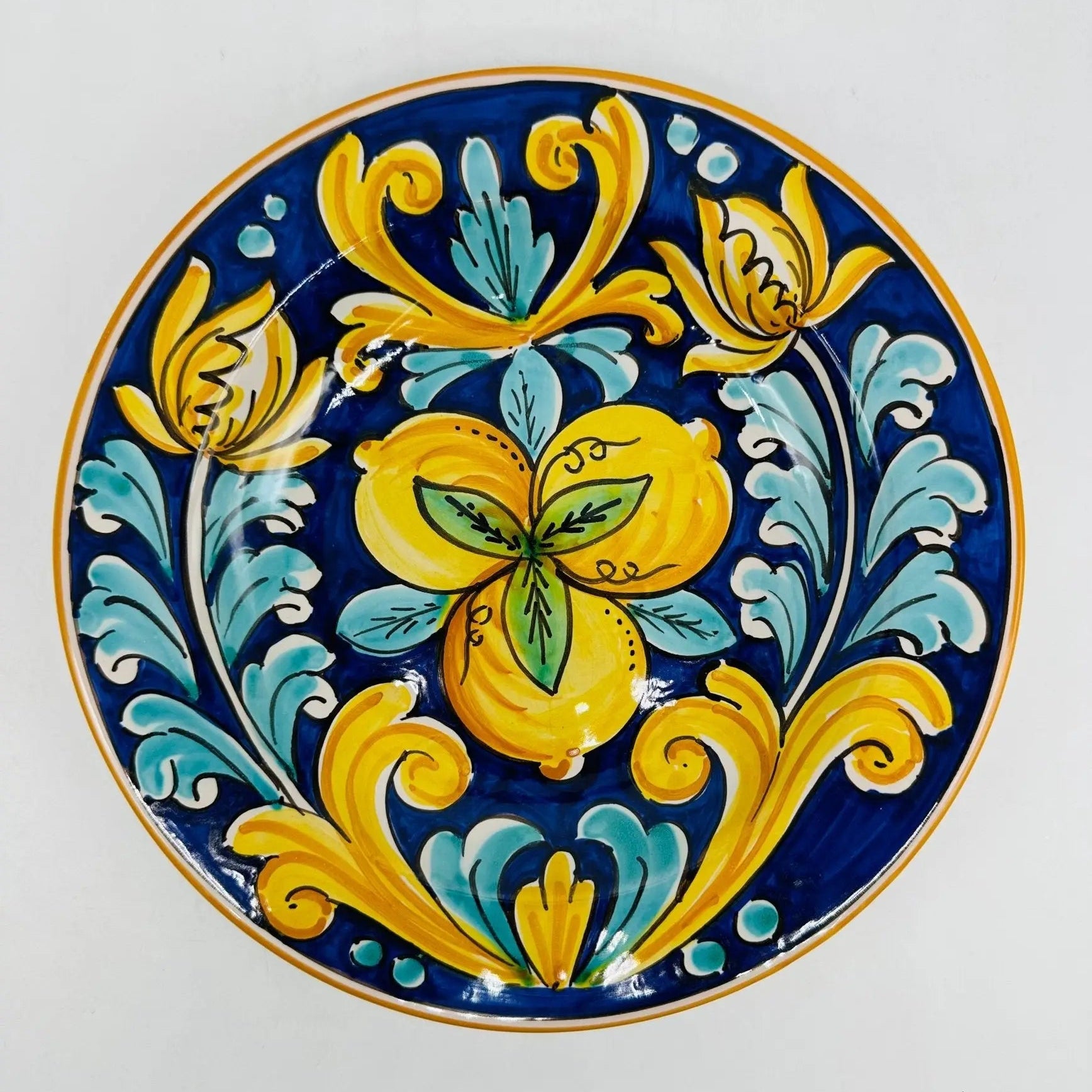 Piatto Fondo Uso Alimentare Ceramica Caltagirone - Citron - PIATTI SERVIZIO