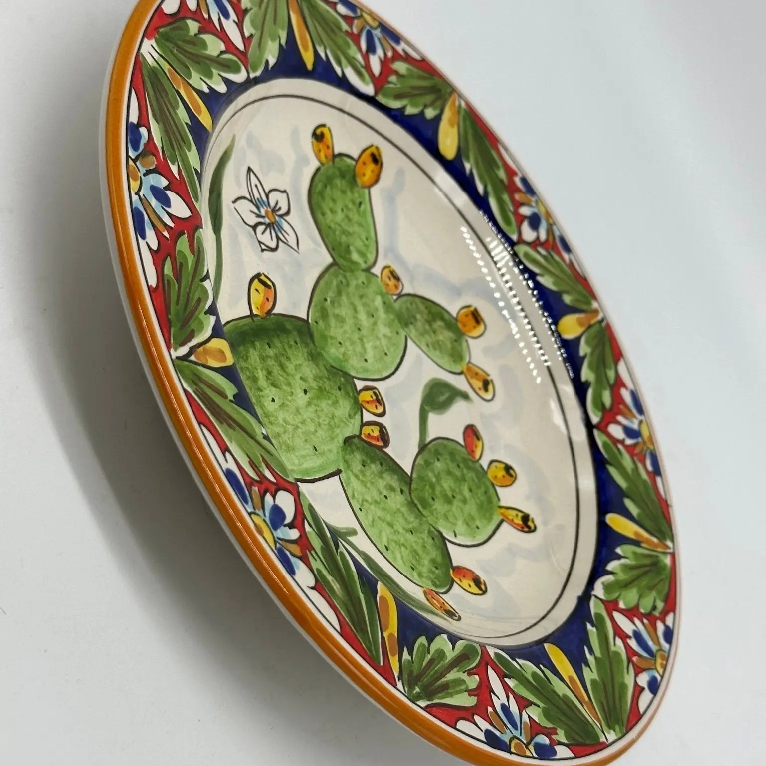 Piatto Fondo Uso Alimentare Ceramica Caltagirone - Fico d’India - PIATTI SERVIZIO