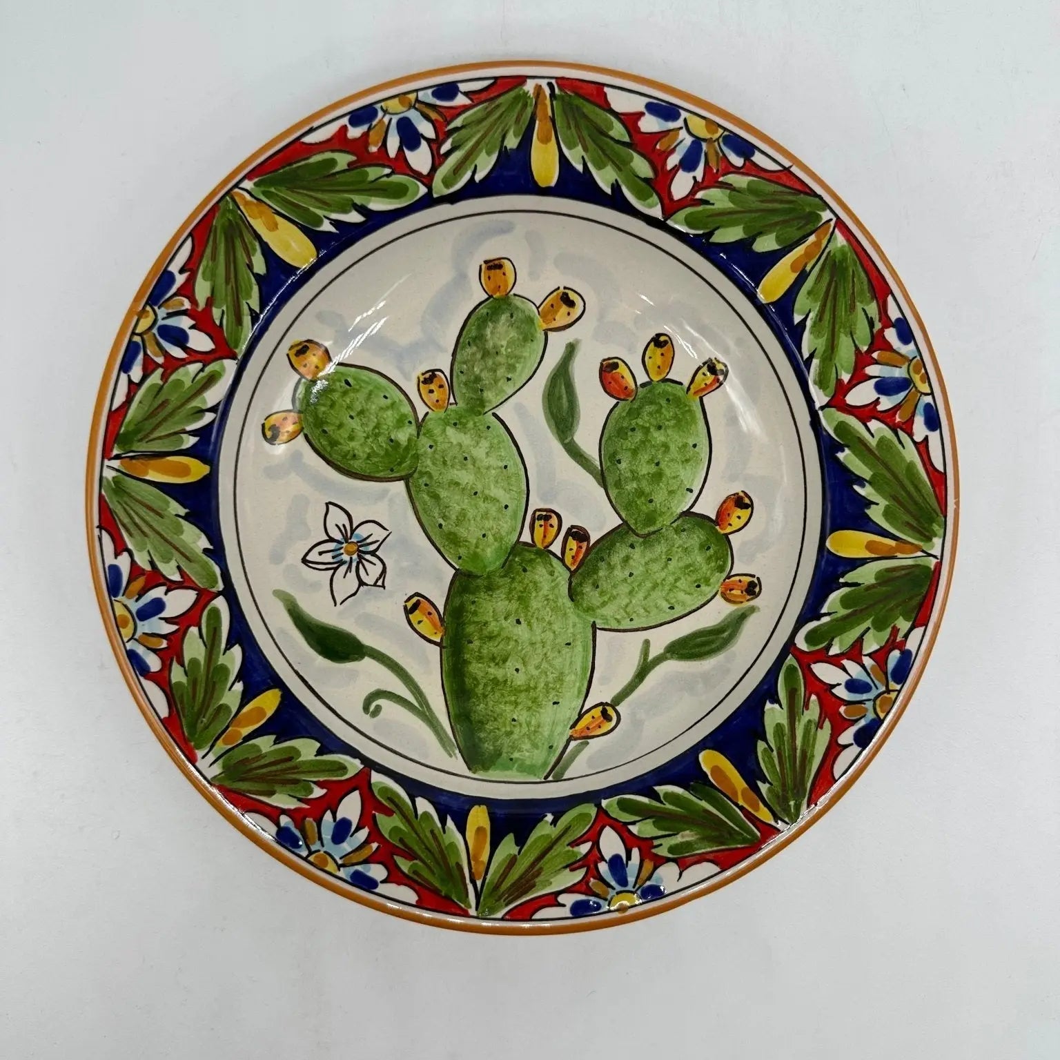 Piatto Fondo Uso Alimentare Ceramica Caltagirone - Fico d’India - PIATTI SERVIZIO