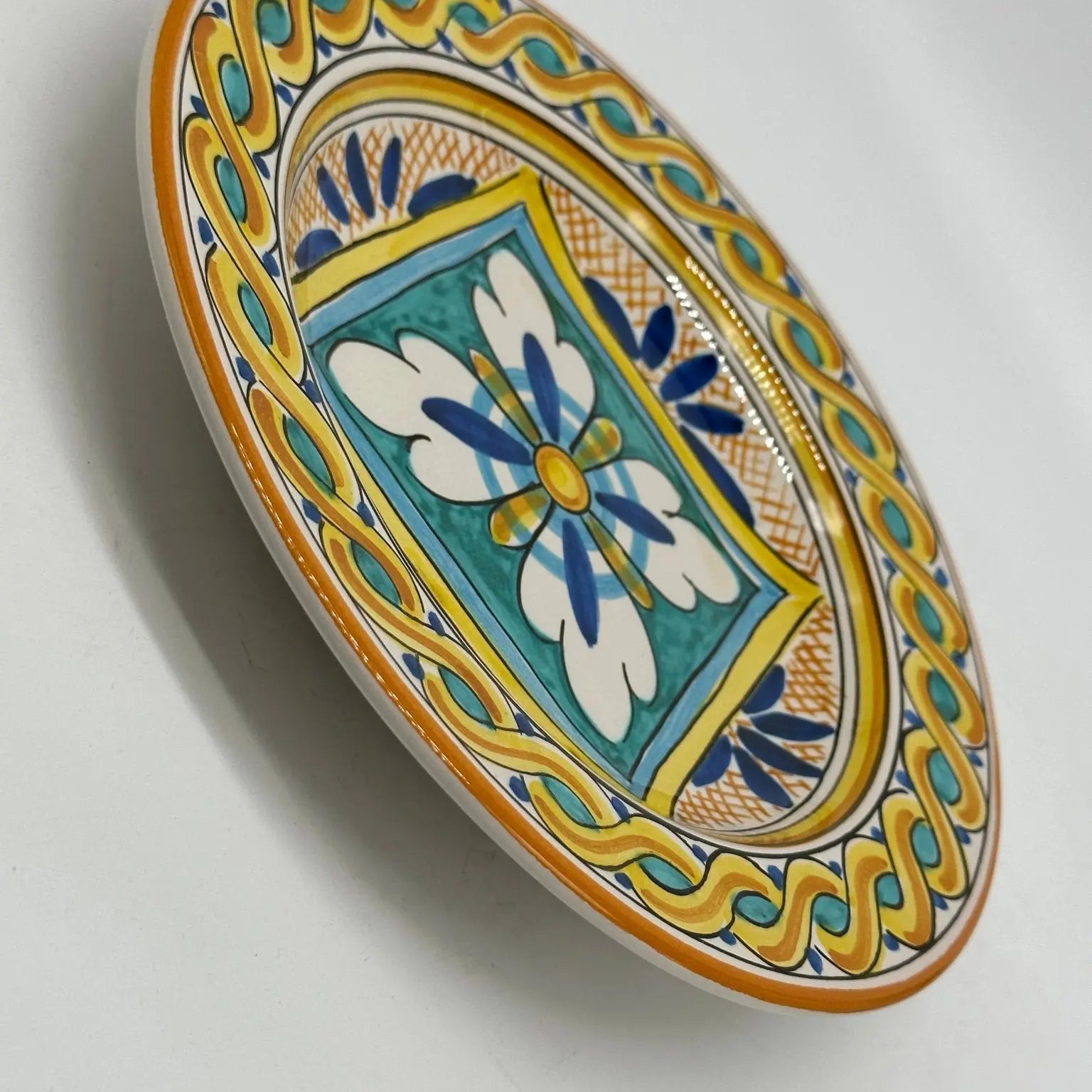 Piatto Fondo Uso Alimentare Ceramica Caltagirone - Giadeite - PIATTI SERVIZIO