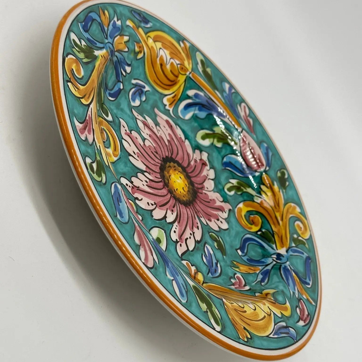 Piatto Fondo Uso Alimentare Ceramica Caltagirone - Iolite - PIATTI SERVIZIO