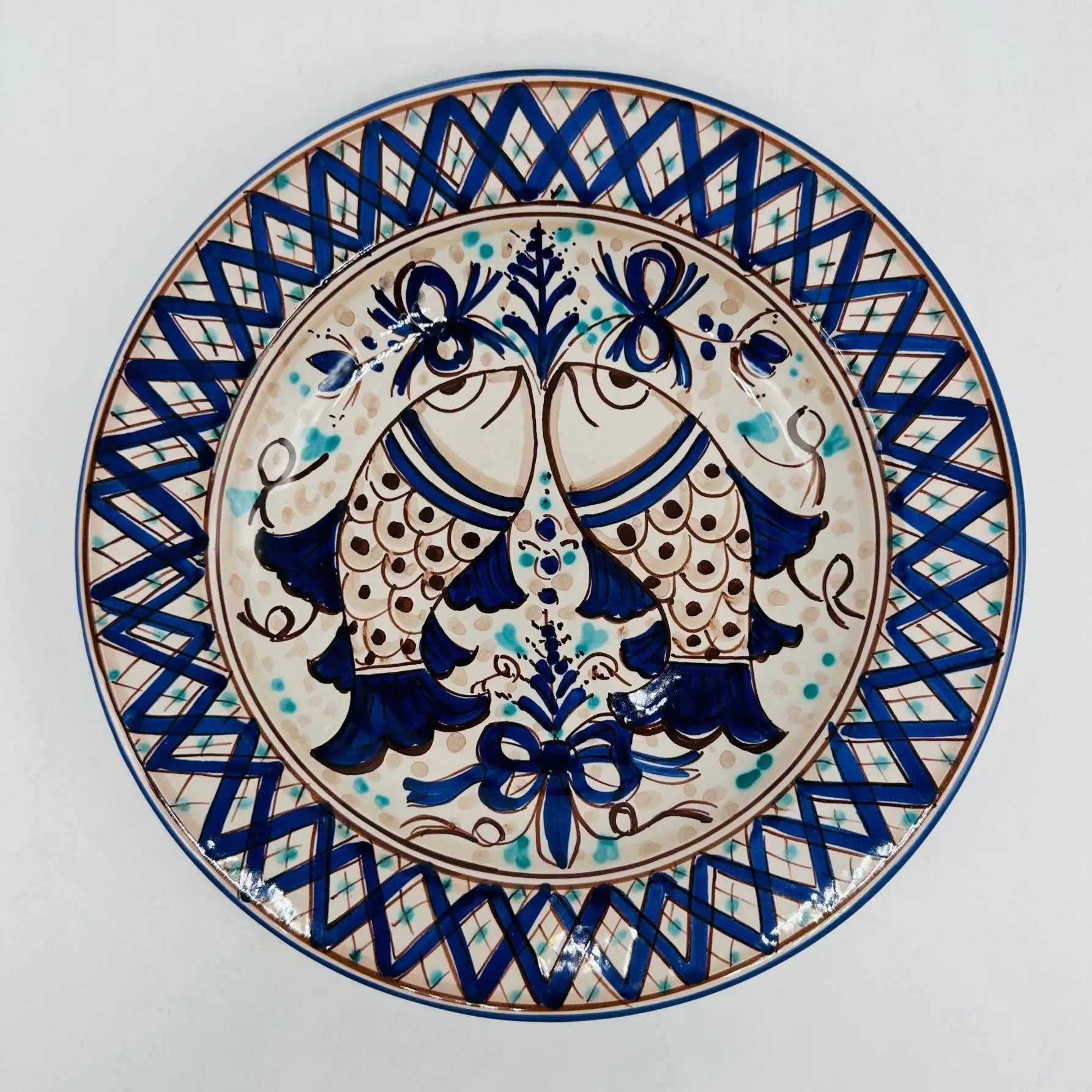 Piatto Fondo Uso Alimentare Ceramica Caltagirone - Piscius - PIATTI SERVIZIO