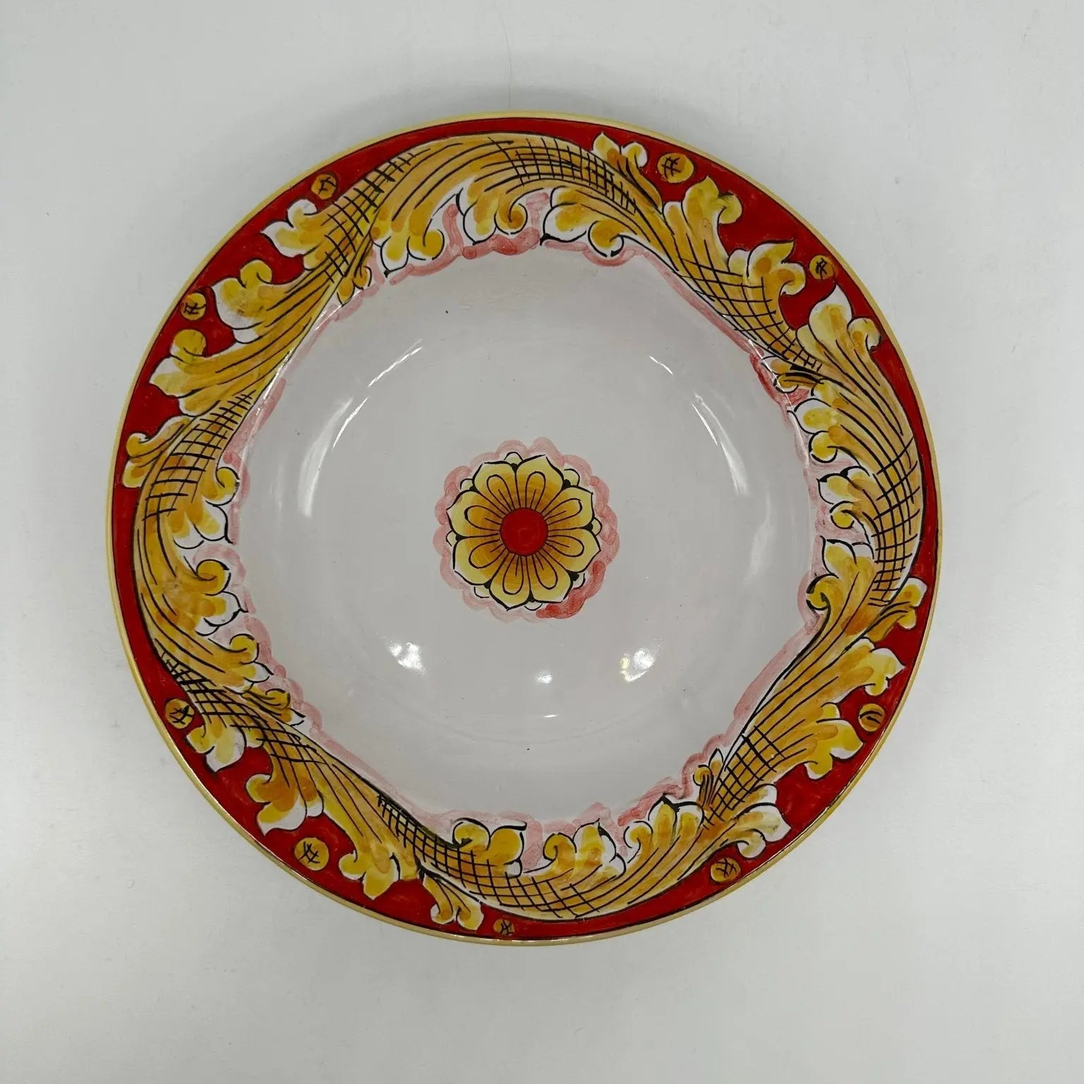 Piatto Fondo Uso Alimentare Ceramica Caltagirone - Vulcano - PIATTI SERVIZIO